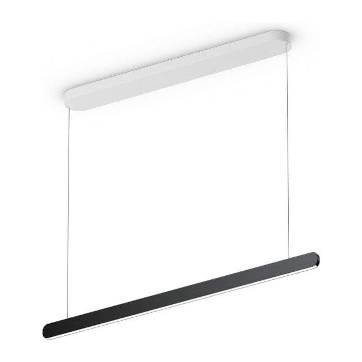 Occhio Mito linear volo 100 up LED-Pendelleuchte in Weiß matt mit Black Phantom Kopf für deine Tischbeleuchtung - Bild 1