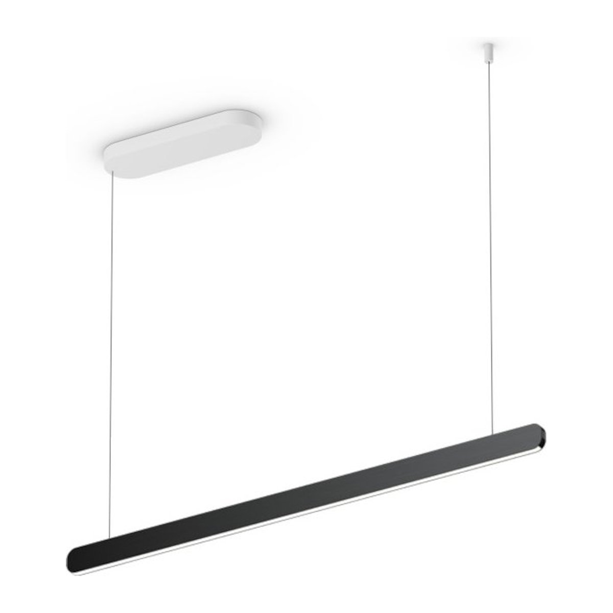 Occhio Mito linear volo 100 up LED-Pendelleuchte in Weiß matt mit Black Phantom Kopf für deine Tischbeleuchtung, inklusive Occhio air Modul und x-tra warm LED (2200K - 3500K) - Bild 1
