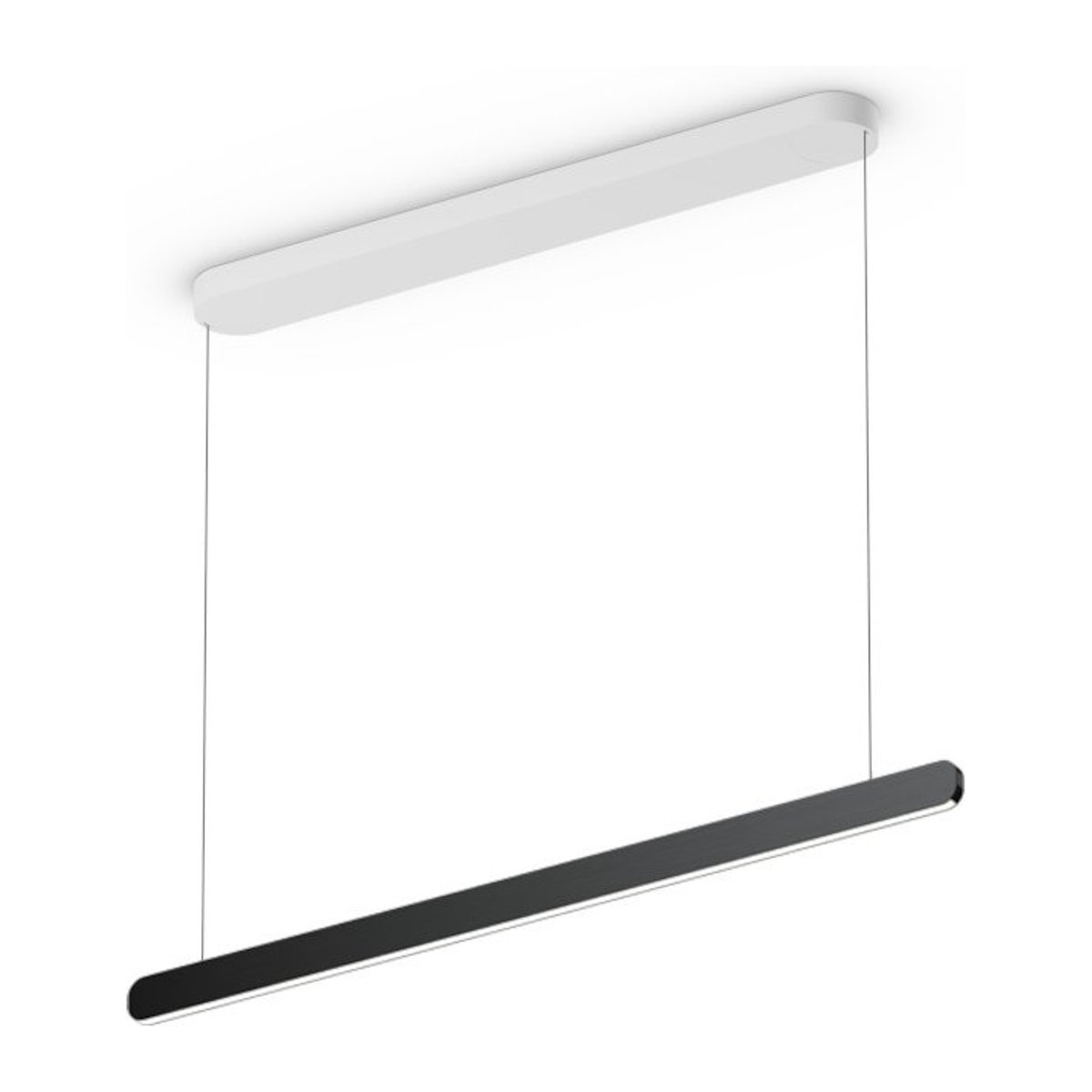 Occhio Mito linear volo 100 up LED-Pendelleuchte in Weiß matt mit Black Phantom Kopf für deine Tischbeleuchtung, variabel von 65-165 cm, inklusive Occhio air Modul und x-tra warm LED (2200K - 3500K) - Bild 1