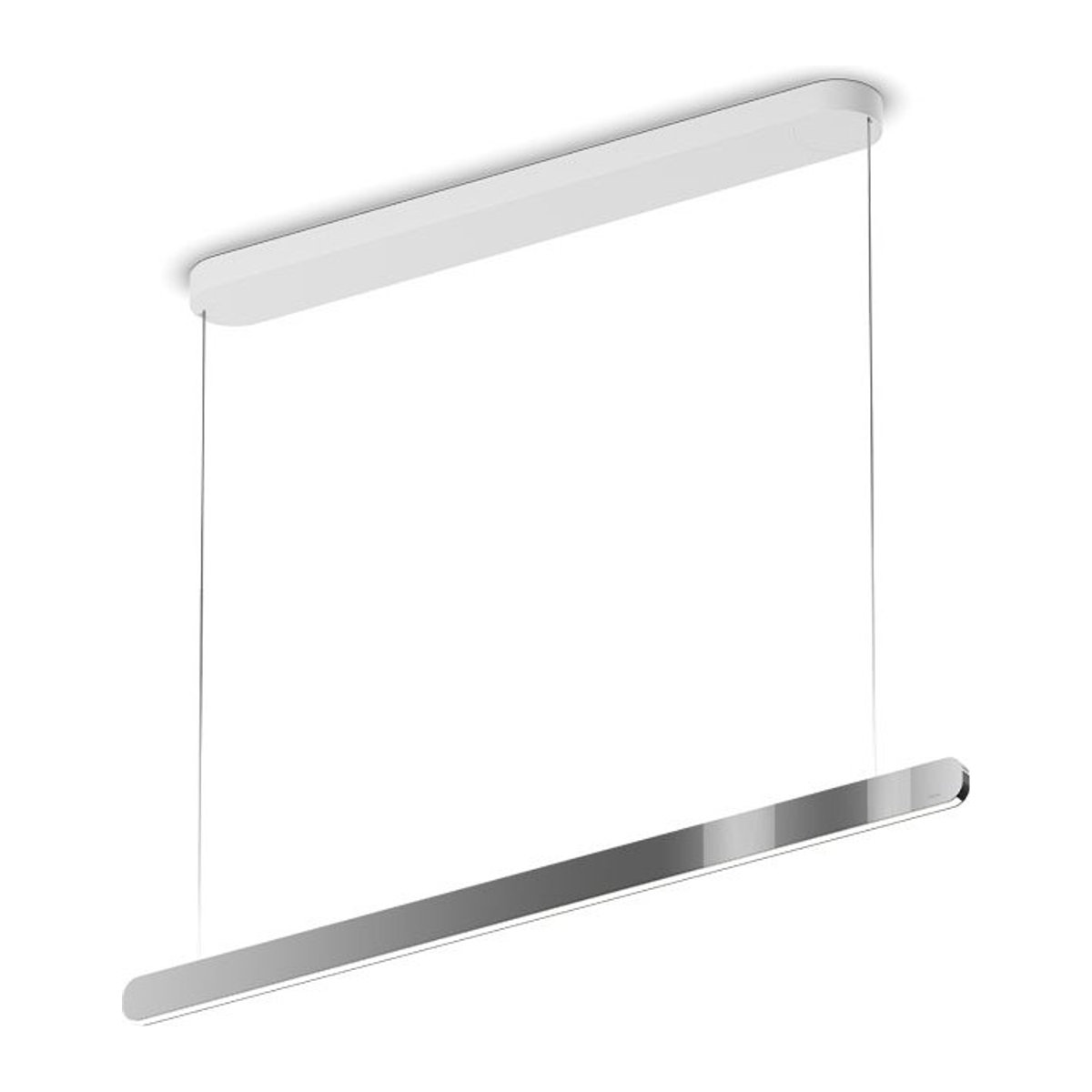 Occhio Mito linear volo 100 up LED-Pendelleuchte in Weiß matt mit Dark Chrome Kopf für deine Tischbeleuchtung - Bild 1