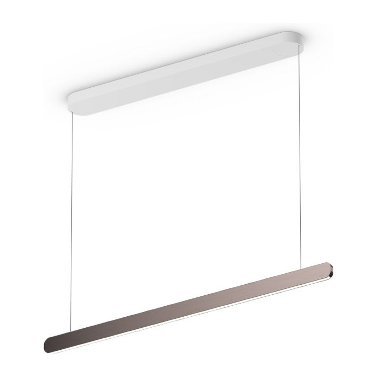 Occhio Mito linear volo 100 up LED-Pendelleuchte in Weiß matt mit Phantom-Ausführung und Occhio air Modul für die Tischbeleuchtung - Bild 1