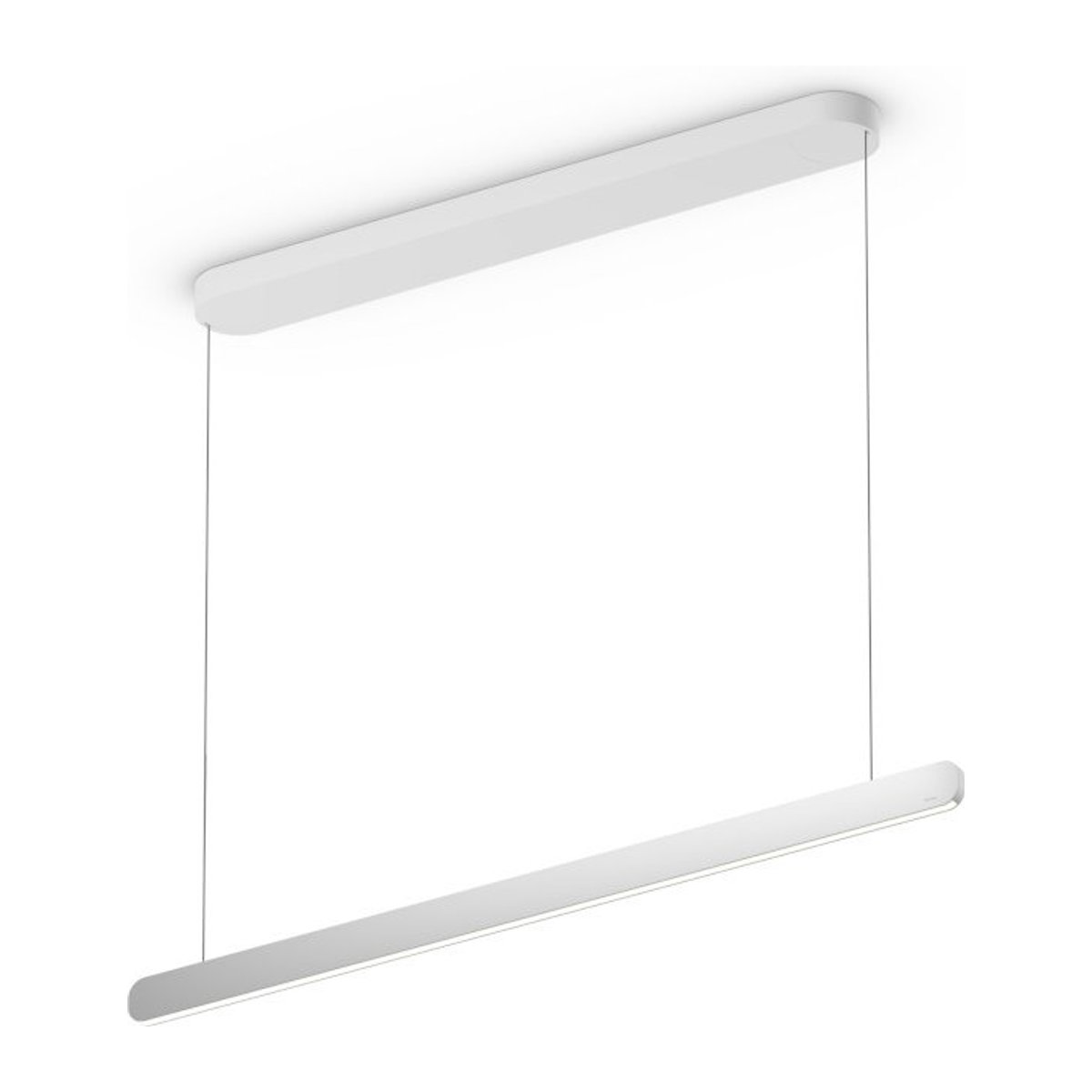 Occhio Mito linear volo 100 up LED-Pendelleuchte in Weiß matt mit Silber mattem Kopf für deine Tischbeleuchtung, inklusive Occhio air Modul und x-tra warm LED (2200K - 3500K) - Bild 1