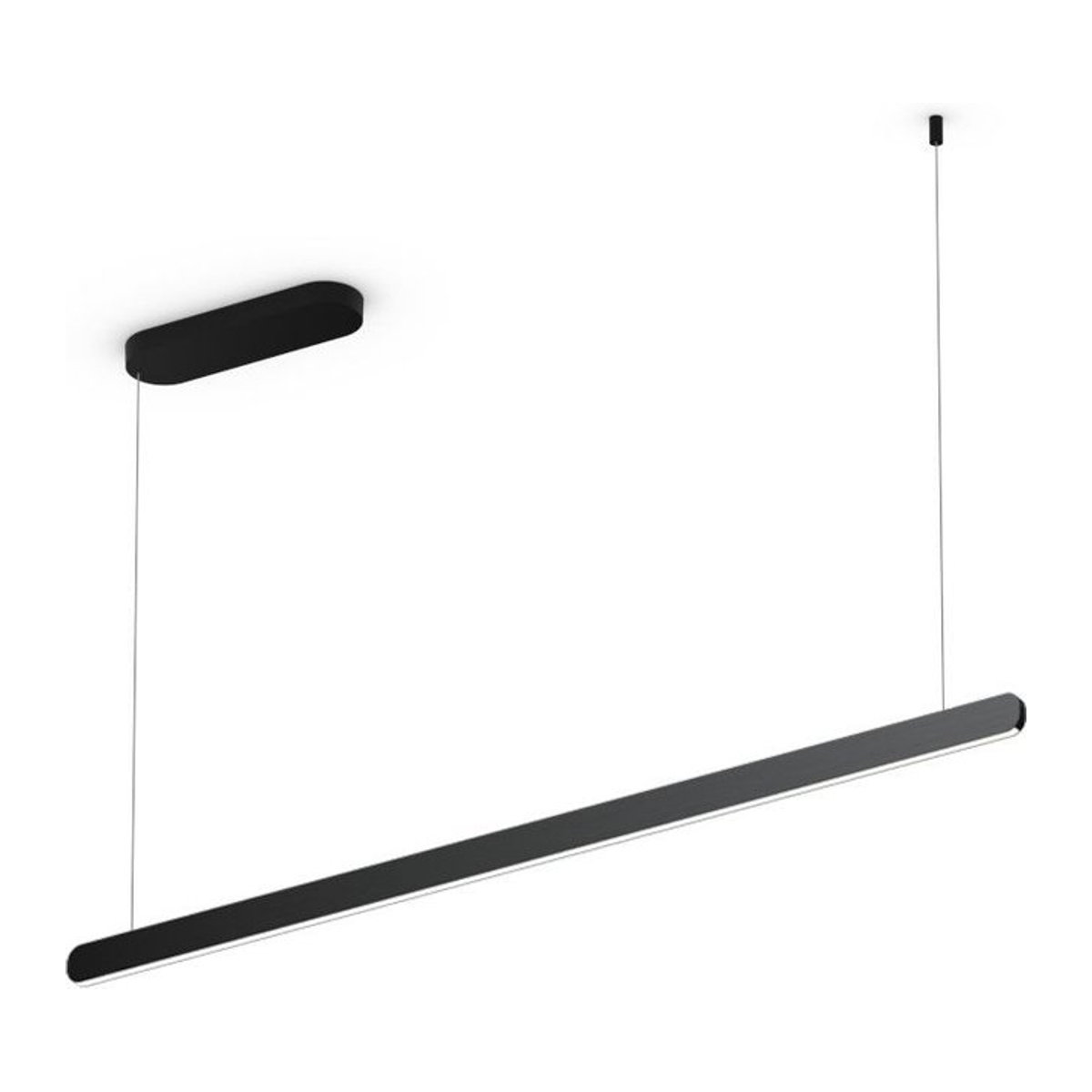 Occhio Mito linear volo 140 LED-Pendelleuchte in Schwarz matt mit Black Phantom Kopf für deine Tischbeleuchtung - Bild 1
