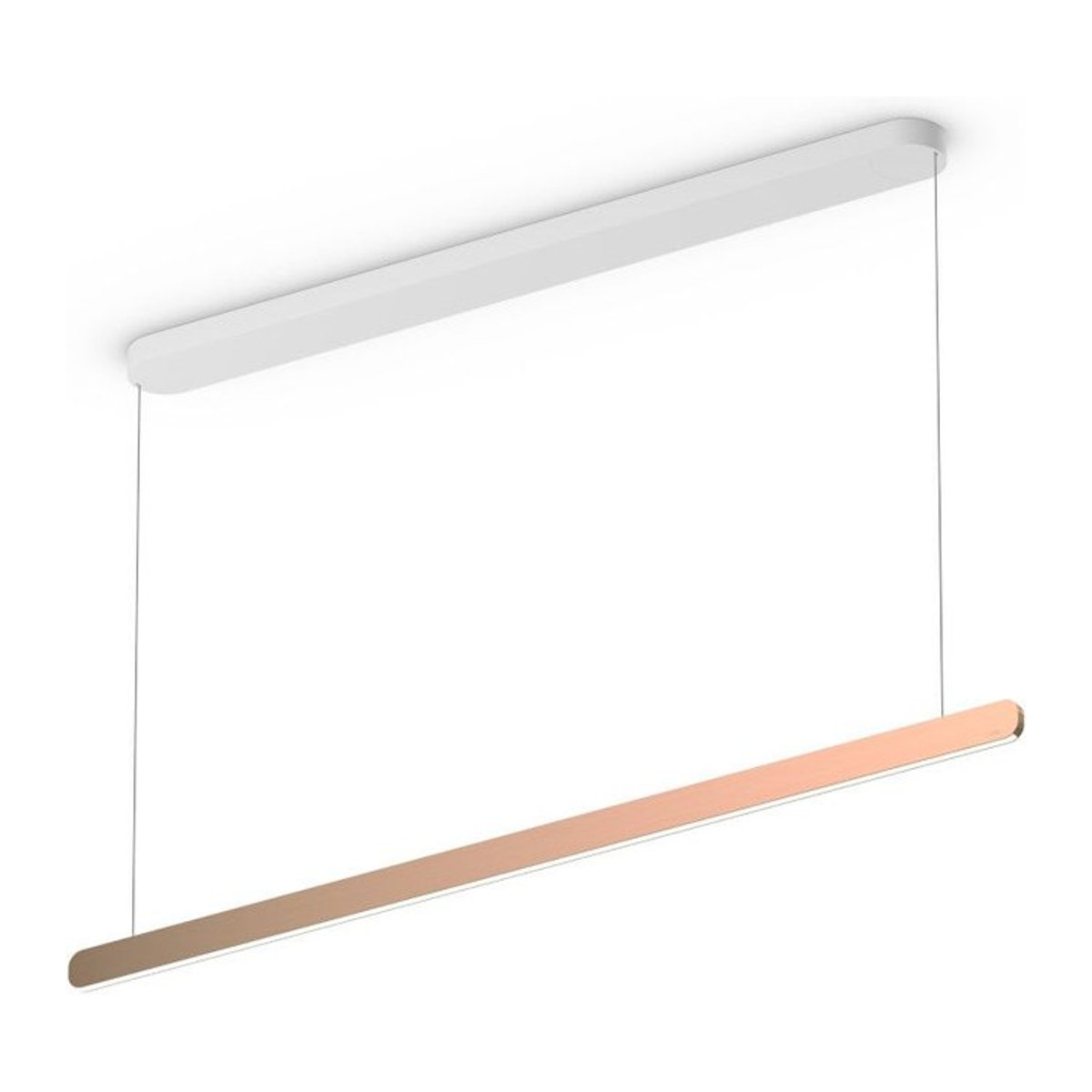 Occhio Mito linear volo 140 LED-Pendelleuchte in Weiß matt und Rose Gold mit variabler Höhe von 65-165 cm - Bild 1