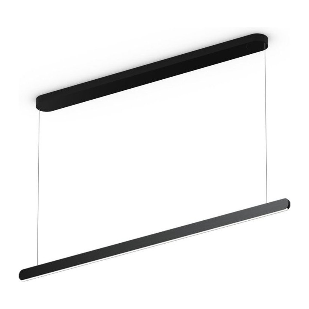 Occhio Mito linear volo 140 up LED-Pendelleuchte in Schwarz matt mit Kopf Black Phantom Ausführung und Occhio air Modul für deine Tischbeleuchtung - Bild 1