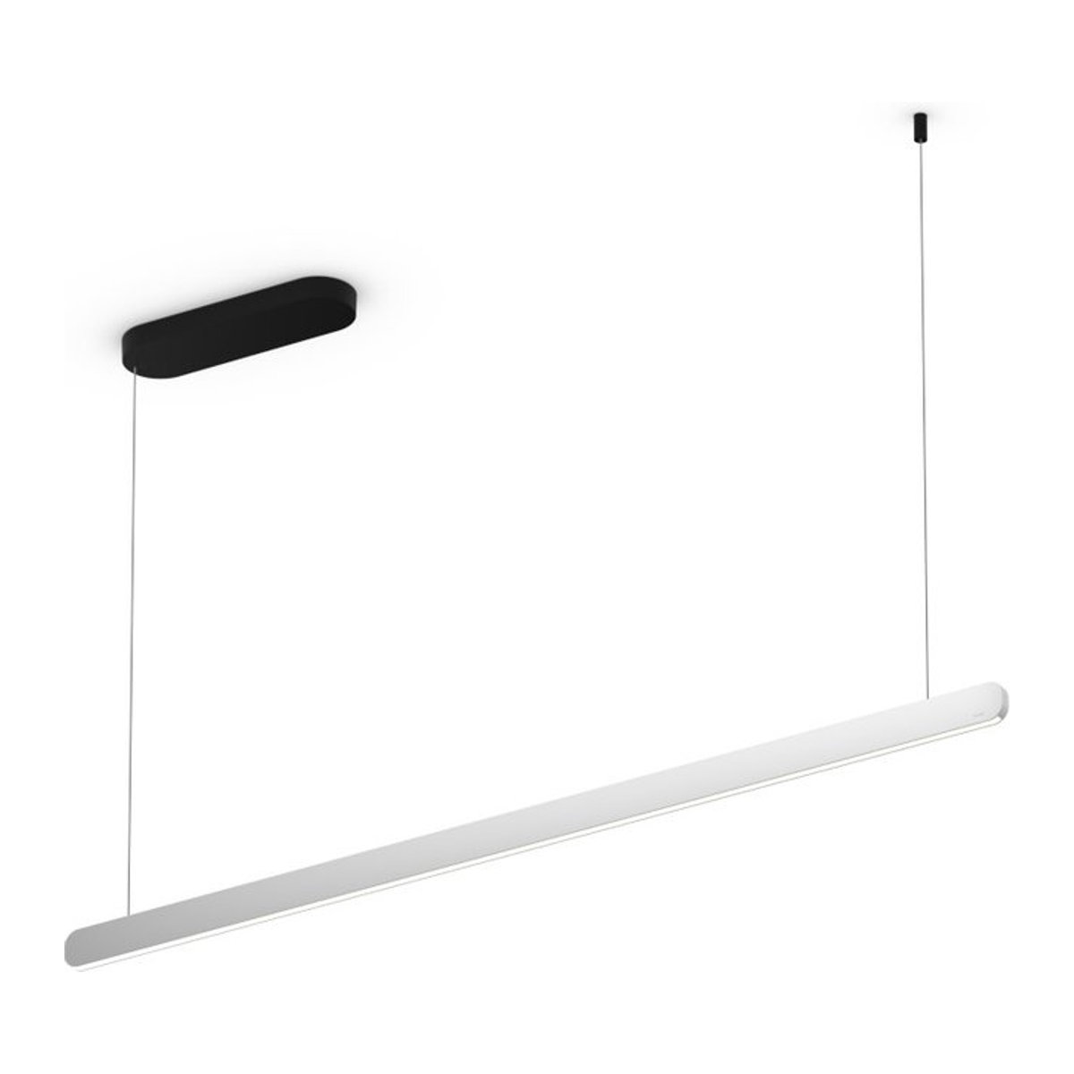 Occhio Mito linear volo 140 up LED-Pendelleuchte in Schwarz matt mit silber mattem Kopf und x-tra warmem LED-Licht (2200K - 3500K) inklusive Occhio air Modul - Bild 1