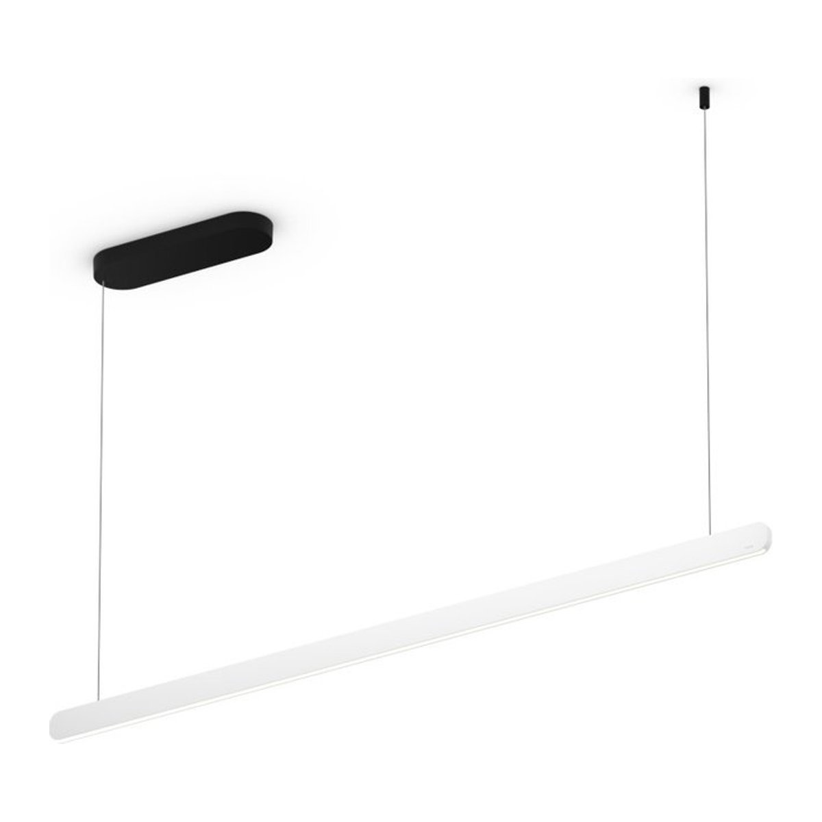 Occhio Mito linear volo 140 up LED-Pendelleuchte in Schwarz matt mit weißem Kopf für deine Tischbeleuchtung inklusive Occhio air Modul und x-tra warmem LED-Licht - Bild 1