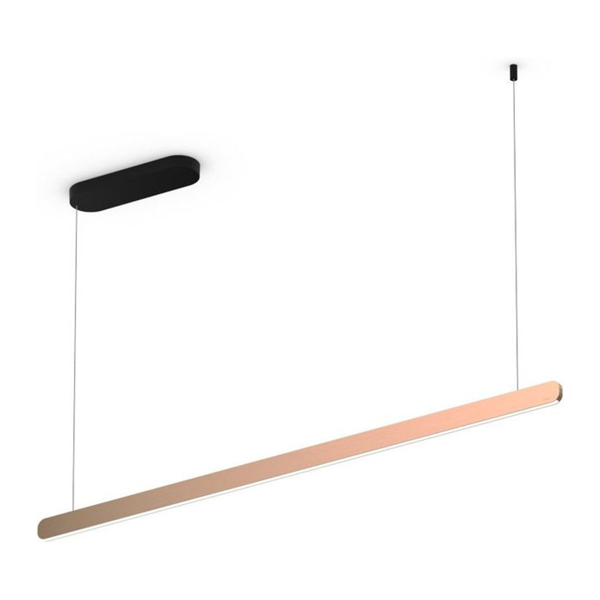 Occhio Mito linear volo 140 up LED-Pendelleuchte in Schwarz matt und Rose Gold mit Occhio air Modul - Bild 1