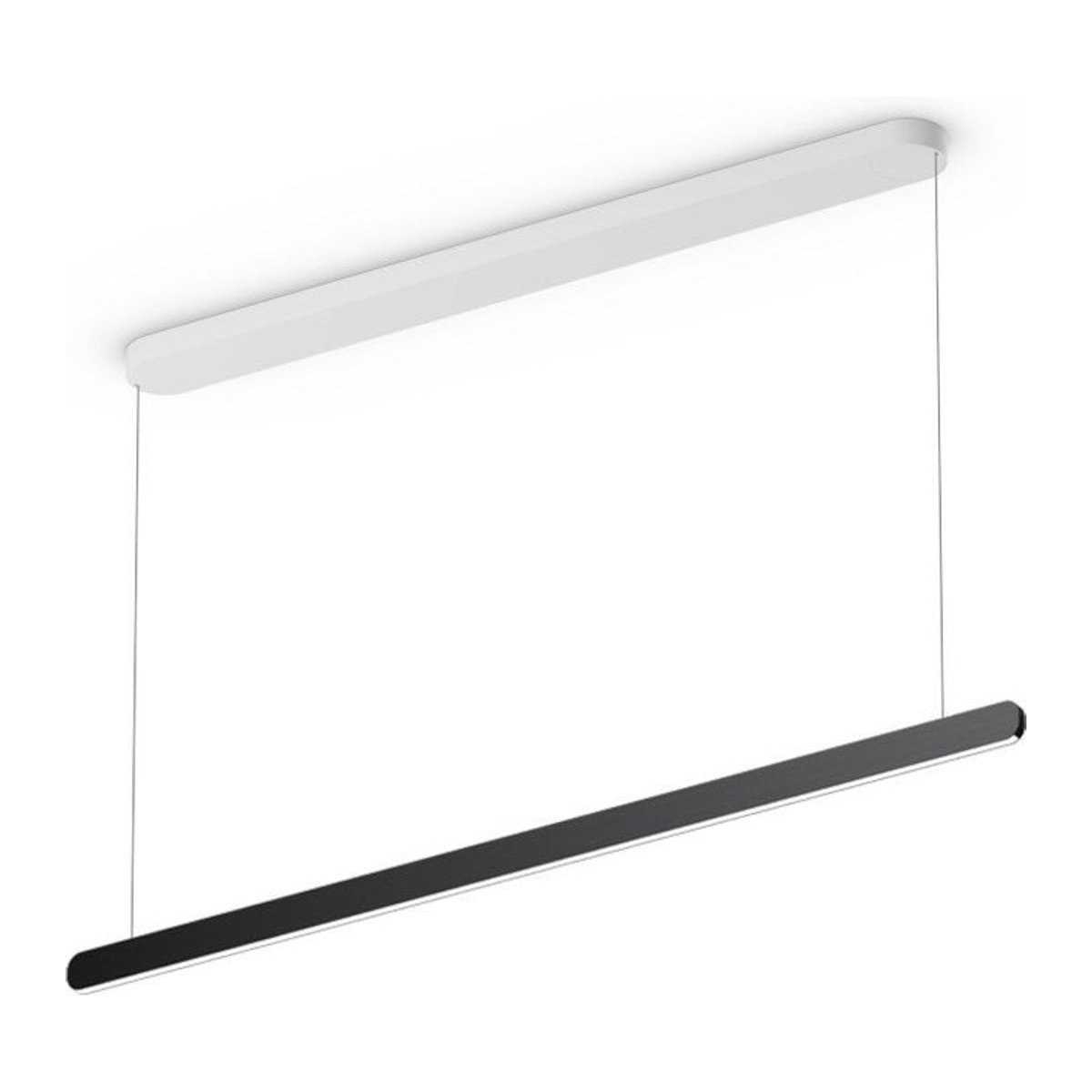 Occhio Mito linear volo 140 up LED-Pendelleuchte in Weiß matt mit Black Phantom Kopf für deine Tischbeleuchtung, variabel 65-165 cm, inklusive Occhio air Modul - Bild 1