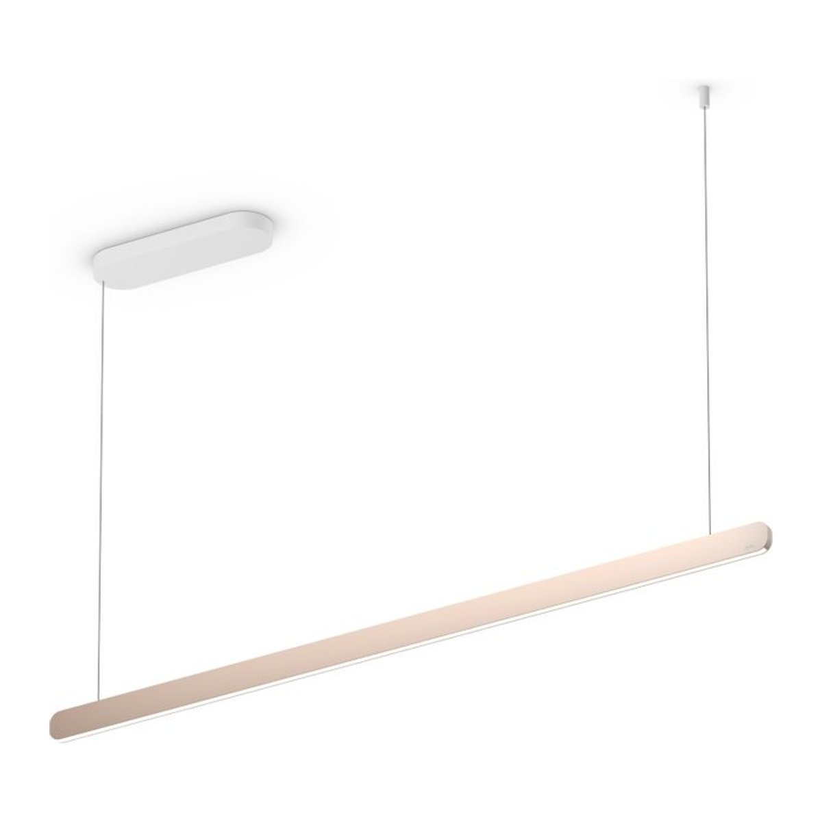 Occhio Mito linear volo 140 up LED-Pendelleuchte in Weiß matt mit Gold matt Kopf für deine Tischbeleuchtung mit Occhio air Modul und x-tra warm LED - Bild 1