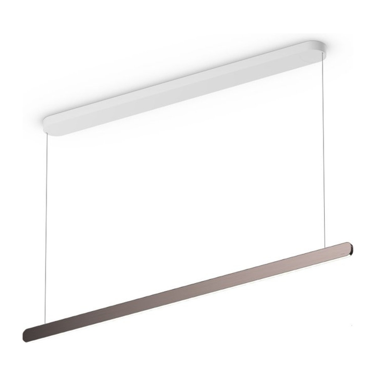 Occhio Mito linear volo 140 up LED-Pendelleuchte in Weiß matt mit Phantom-Kopf und Occhio air Modul für deine Tischbeleuchtung, variabel von 65-165 cm, x-tra warmweiß (2200K - 3500K) - Bild 1