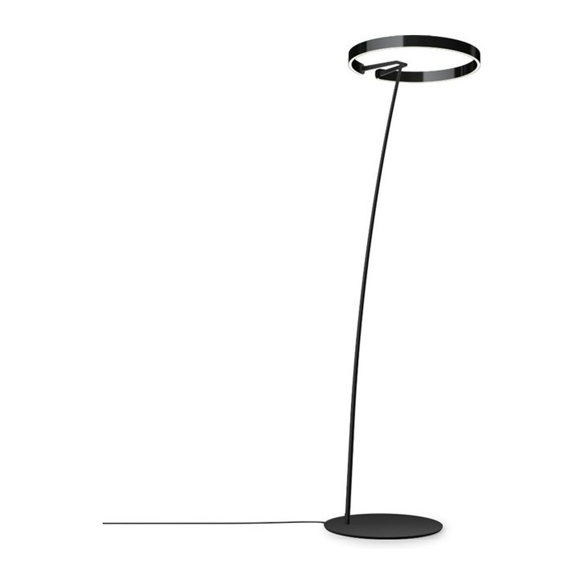 Occhio Mito raggio LED-Bogenleuchte in Schwarz matt mit Black Phantom Kopf und x-tra warmem LED-Licht (2200K - 3500K) - Bild 1
