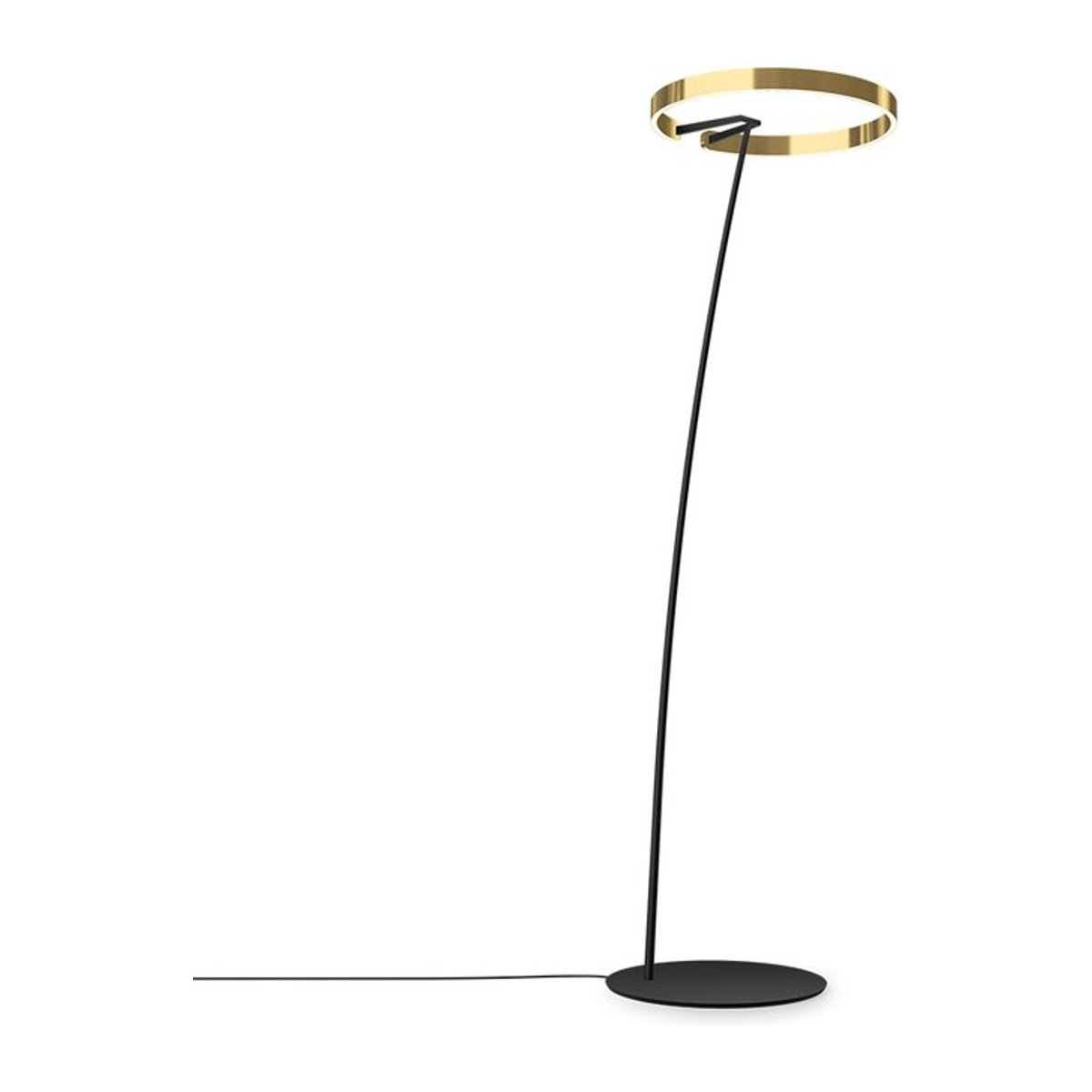 Occhio Mito raggio LED-Bogenleuchte in Schwarz matt mit Bronze-Kopf und x-tra warmem LED-Licht (2200K - 3500K) - Bild 1