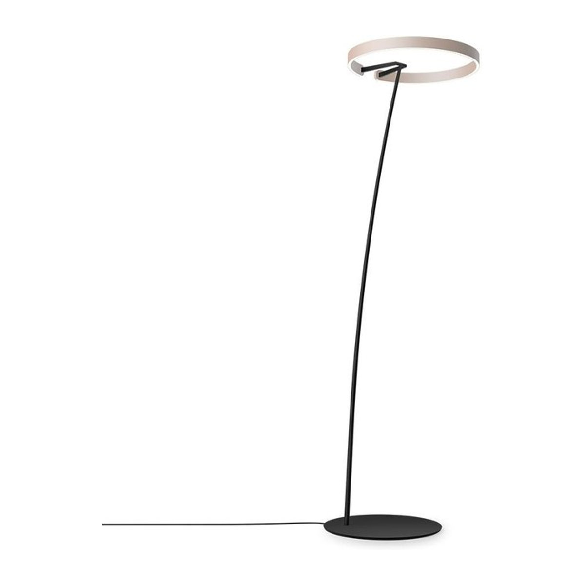 Occhio Mito raggio LED-Bogenleuchte in Schwarz matt mit Gold mattem Kopf - Bild 1