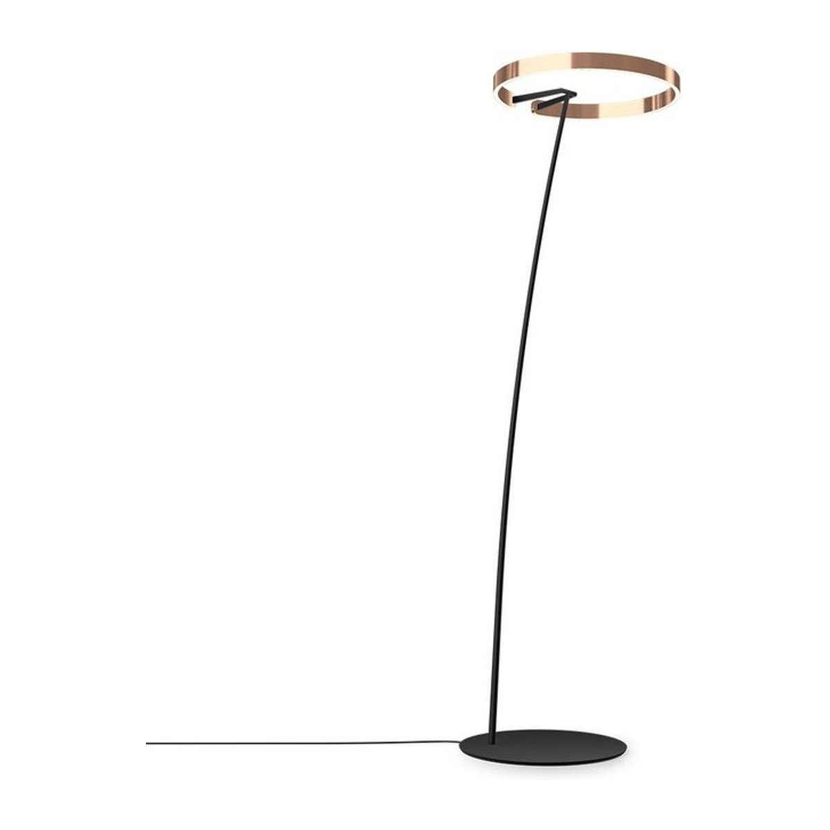 Occhio Mito raggio LED-Bogenleuchte in Schwarz matt mit Rose Gold Kopf - Bild 1