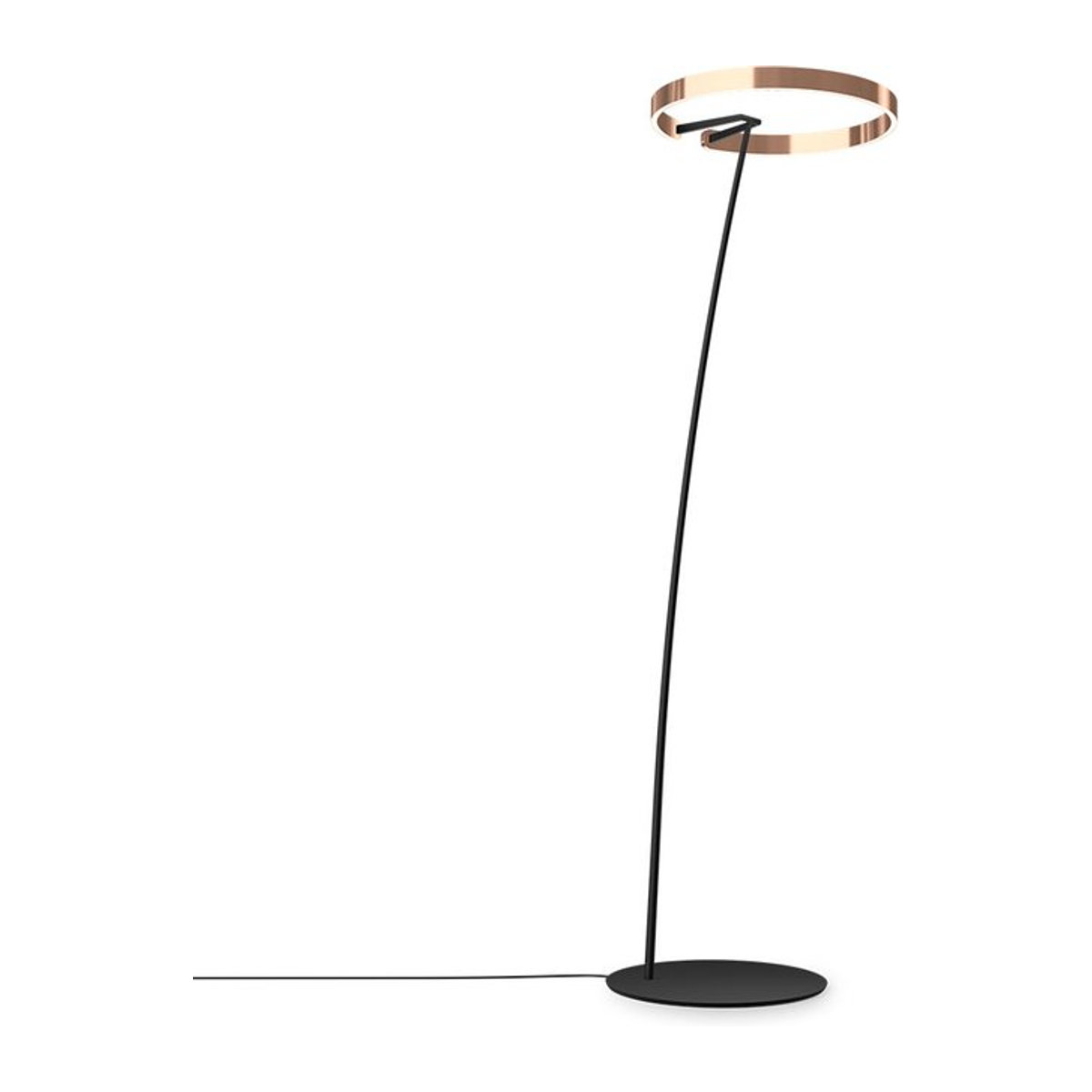 Occhio Mito raggio LED-Bogenleuchte in Schwarz matt mit Rose Gold Kopf und x-tra warm LED (2200K - 3500K) - Bild 1