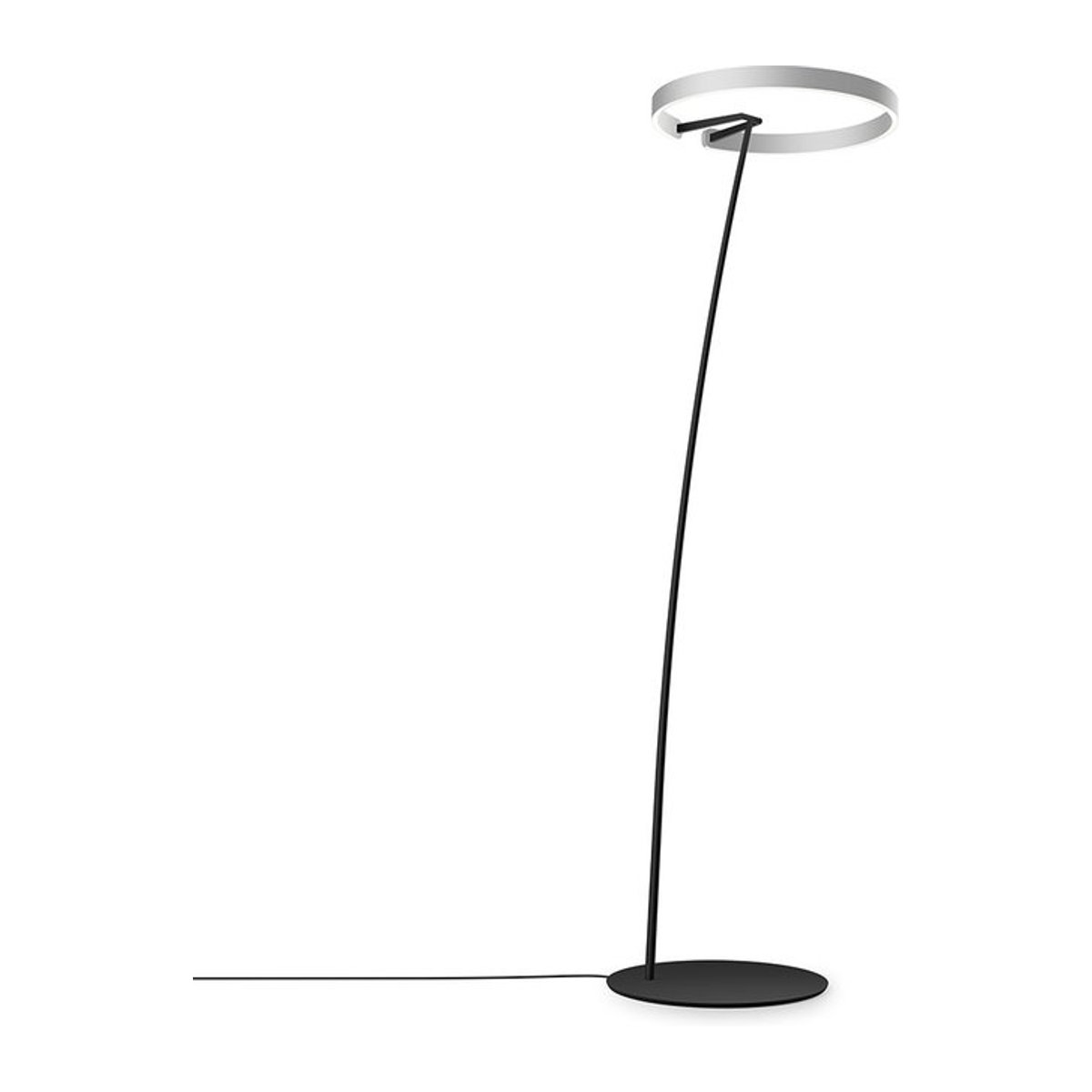 Occhio Mito raggio LED-Bogenleuchte in Schwarz matt und Silber matt mit warmweißem LED-Licht - Bild 1