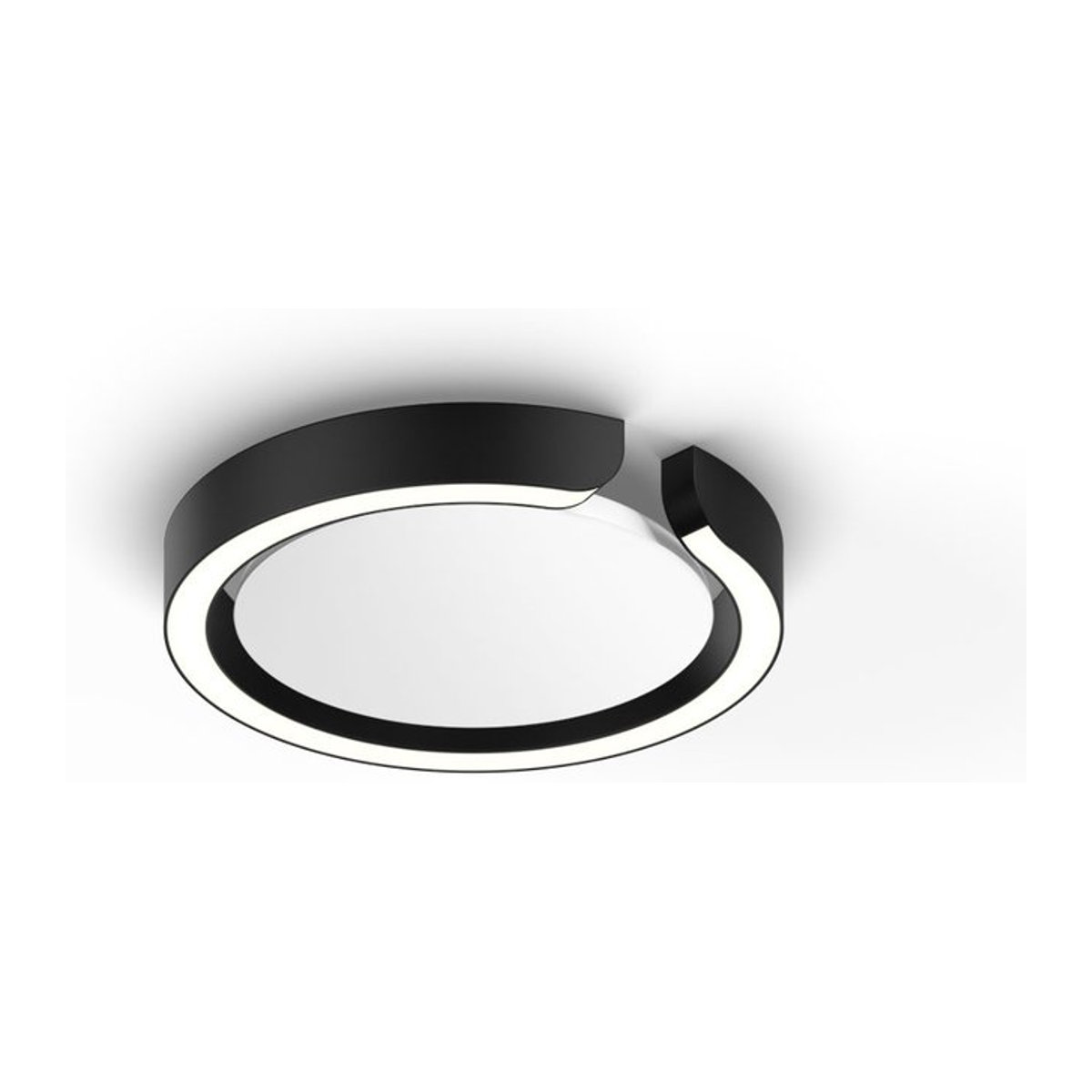 Occhio Mito soffitto 20 up LED-Deckenleuchte in Schwarz matt mit weißem Cover, Wide-Lichtverteilung und Occhio air Modul, x-tra warmweiß (2200K - 3500K) - Bild 1