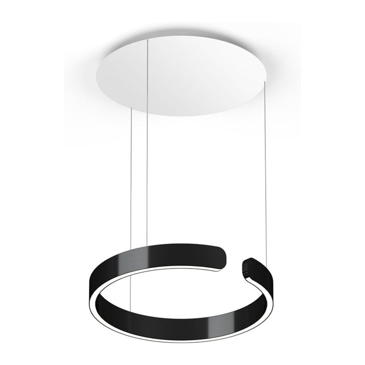 Occhio Mito sospeso 40 up LED-Pendelleuchte in Black Phantom und Weiß matt mit Occhio air Modul zur Tischbeleuchtung - Bild 1