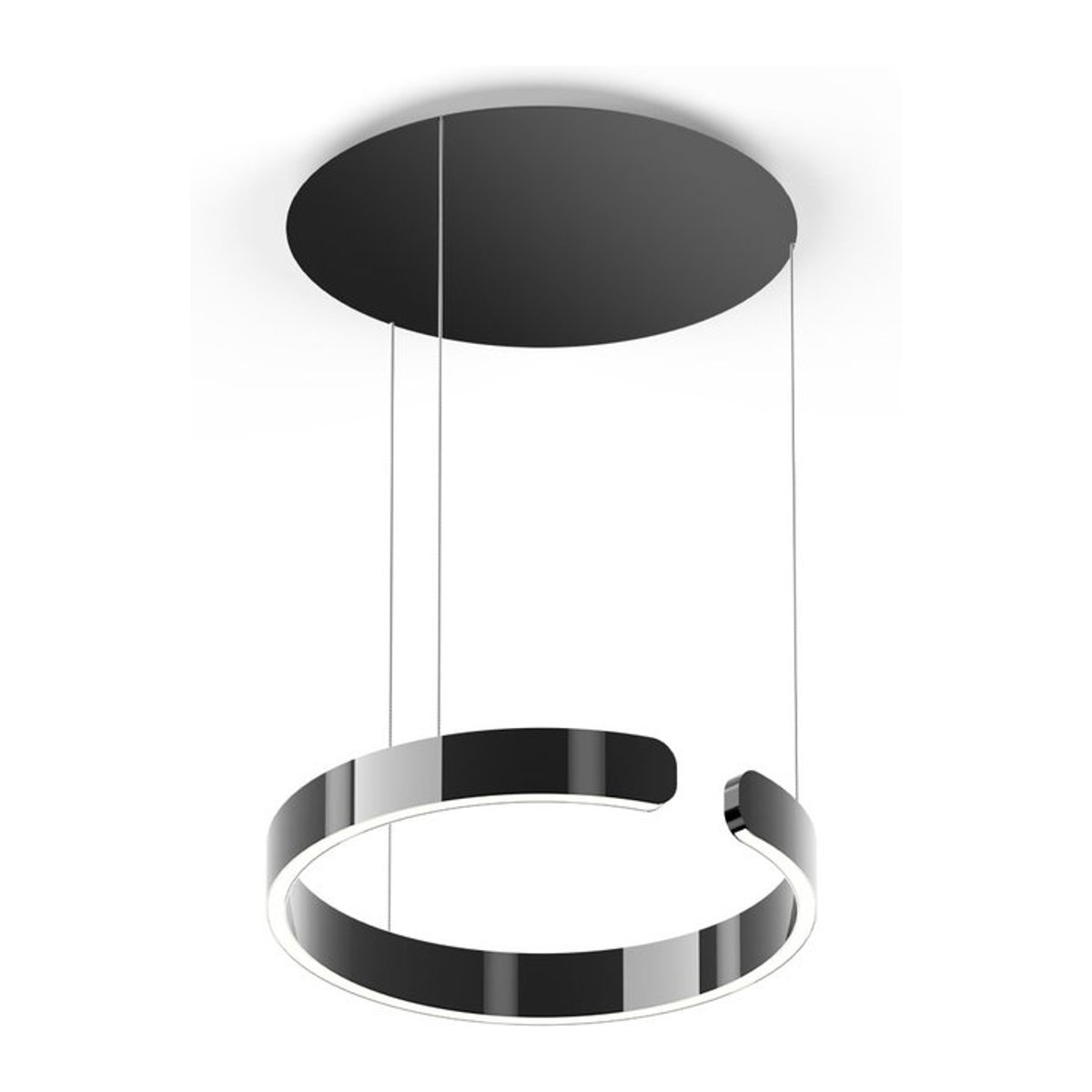 Occhio Mito sospeso 40 up LED-Pendelleuchte in Dark Chrome und Schwarz matt mit Occhio air Modul für deine Tischbeleuchtung - Bild 1