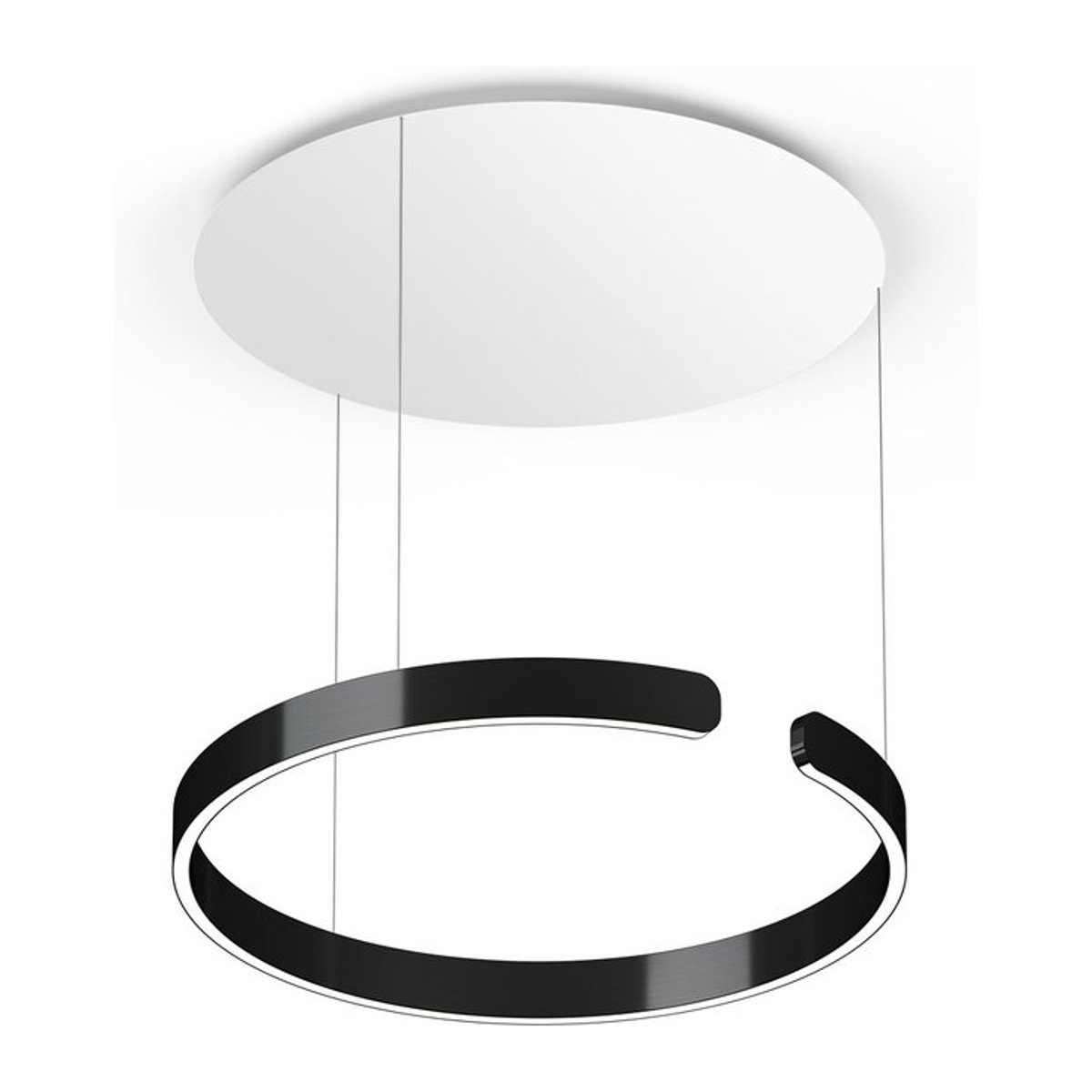 Occhio Mito sospeso 60 up LED-Pendelleuchte in Black Phantom und Weiß matt mit Occhio air Modul und x-tra warm LED (2200K - 3500K), variabel 50-200 cm - Bild 1