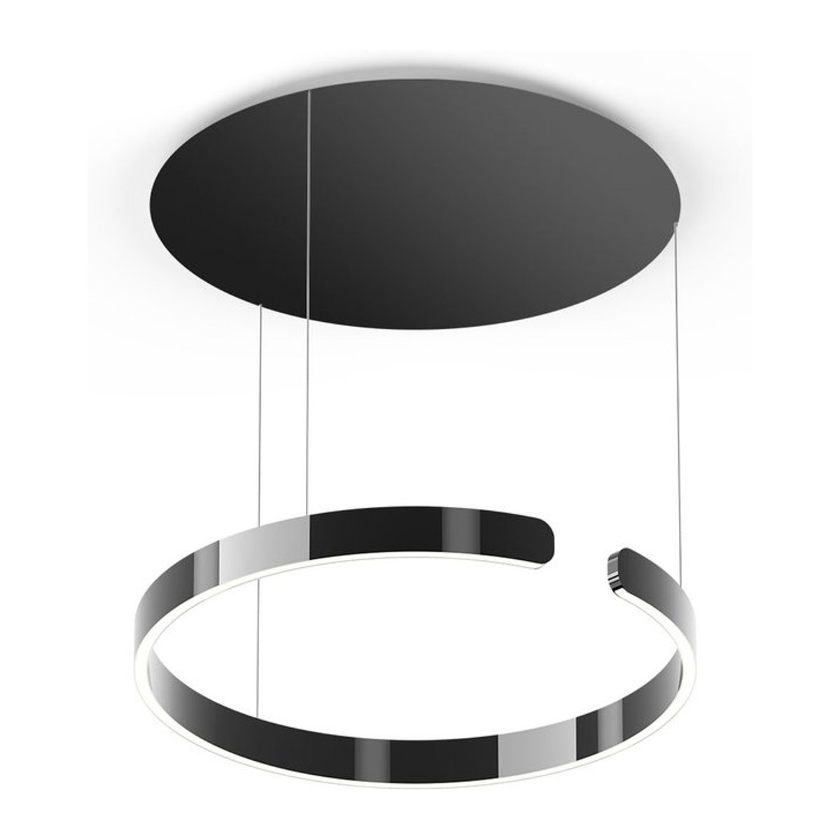 Occhio Mito sospeso 60 up LED-Pendelleuchte in Dark Chrome und Schwarz matt mit variabler Aufhängung von 50-200 cm für deine Tischbeleuchtung - Bild 1