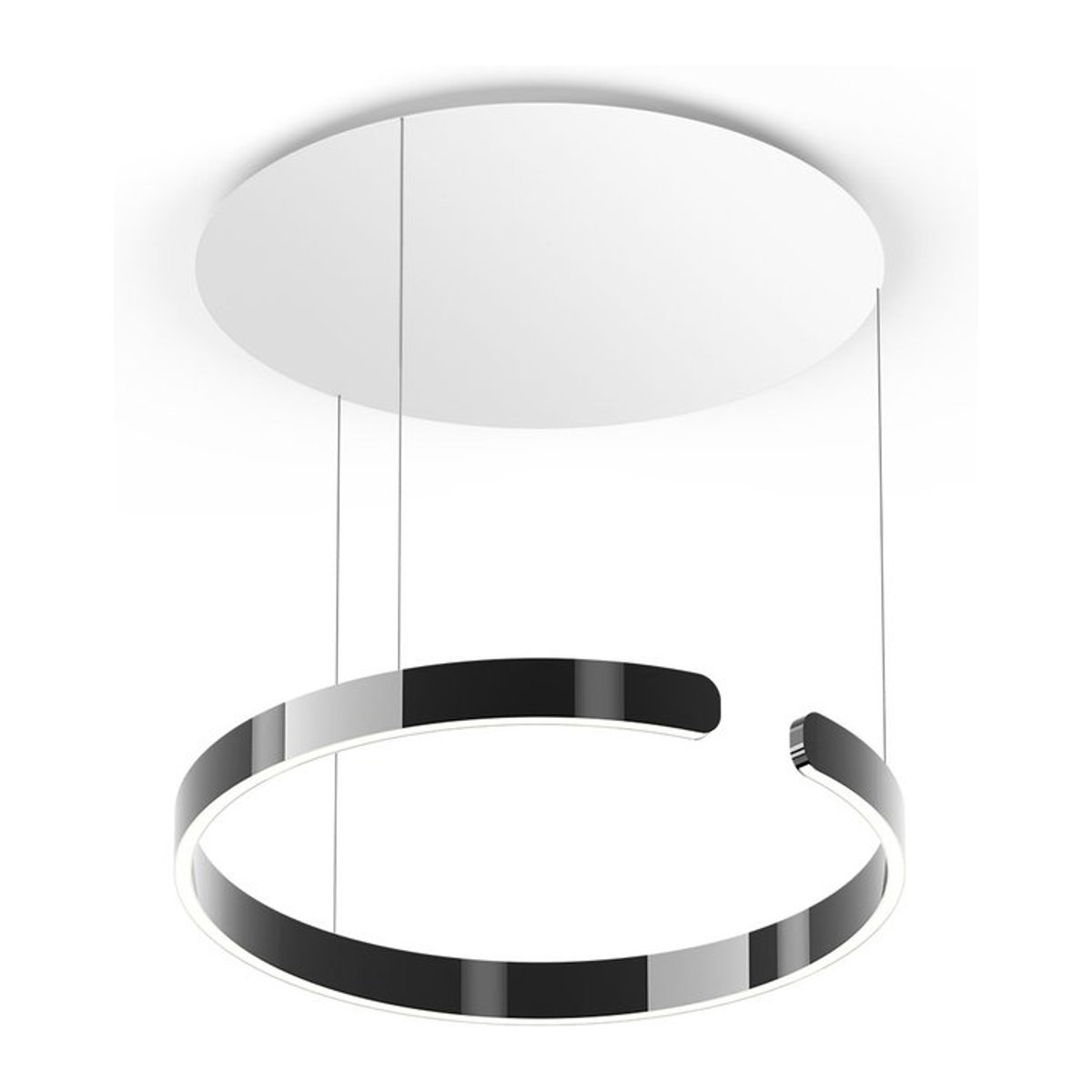 Occhio Mito sospeso 60 up LED-Pendelleuchte in Dark Chrome und Weiß matt mit Occhio air Modul und x-tra warm LED (2200K - 3500K) - Bild 1