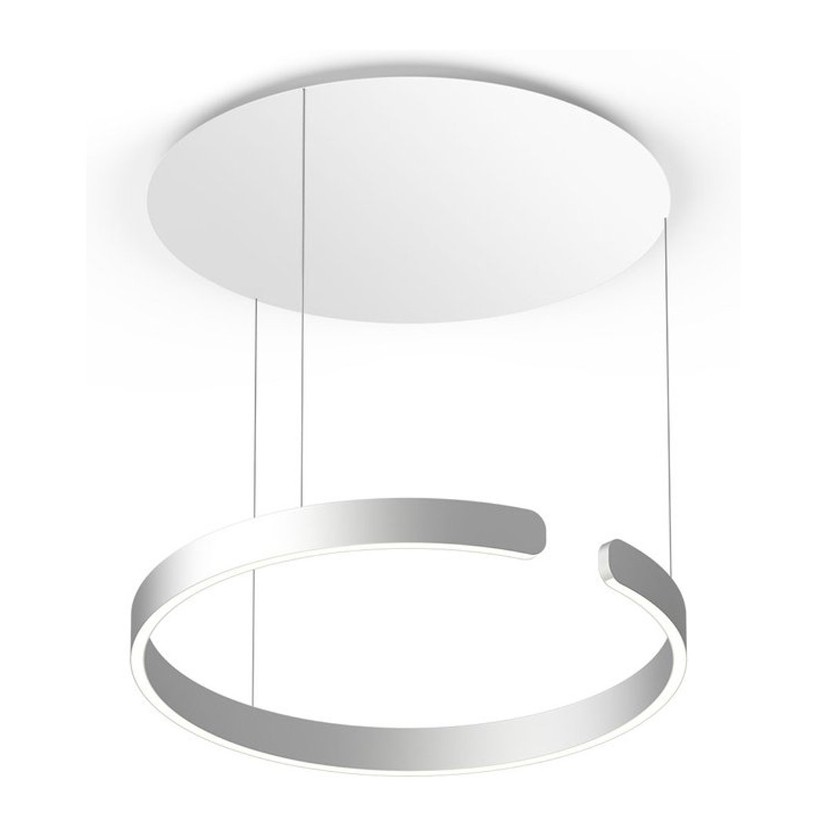 Occhio Mito sospeso 60 up LED-Pendelleuchte in Silber matt und Weiß matt mit Occhio air Modul und x-tra warm LED (2200K - 3500K) für deine Tischbeleuchtung - Bild 1
