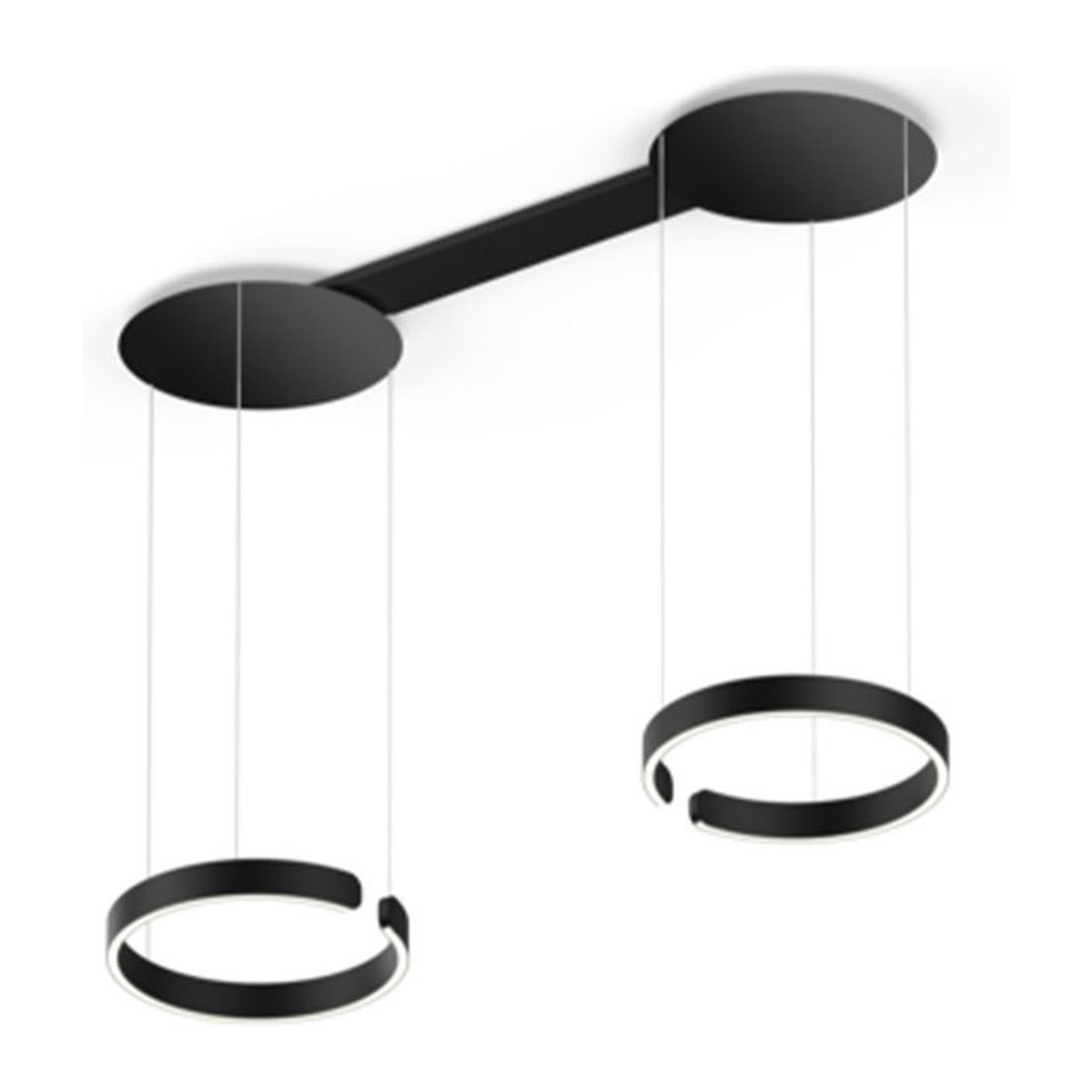 Occhio Mito sospeso due LED-Pendelleuchte in Schwarz matt mit Occhio air Modul und x-tra warm LED (2200K - 3500K) für deine Tischbeleuchtung - Bild 1