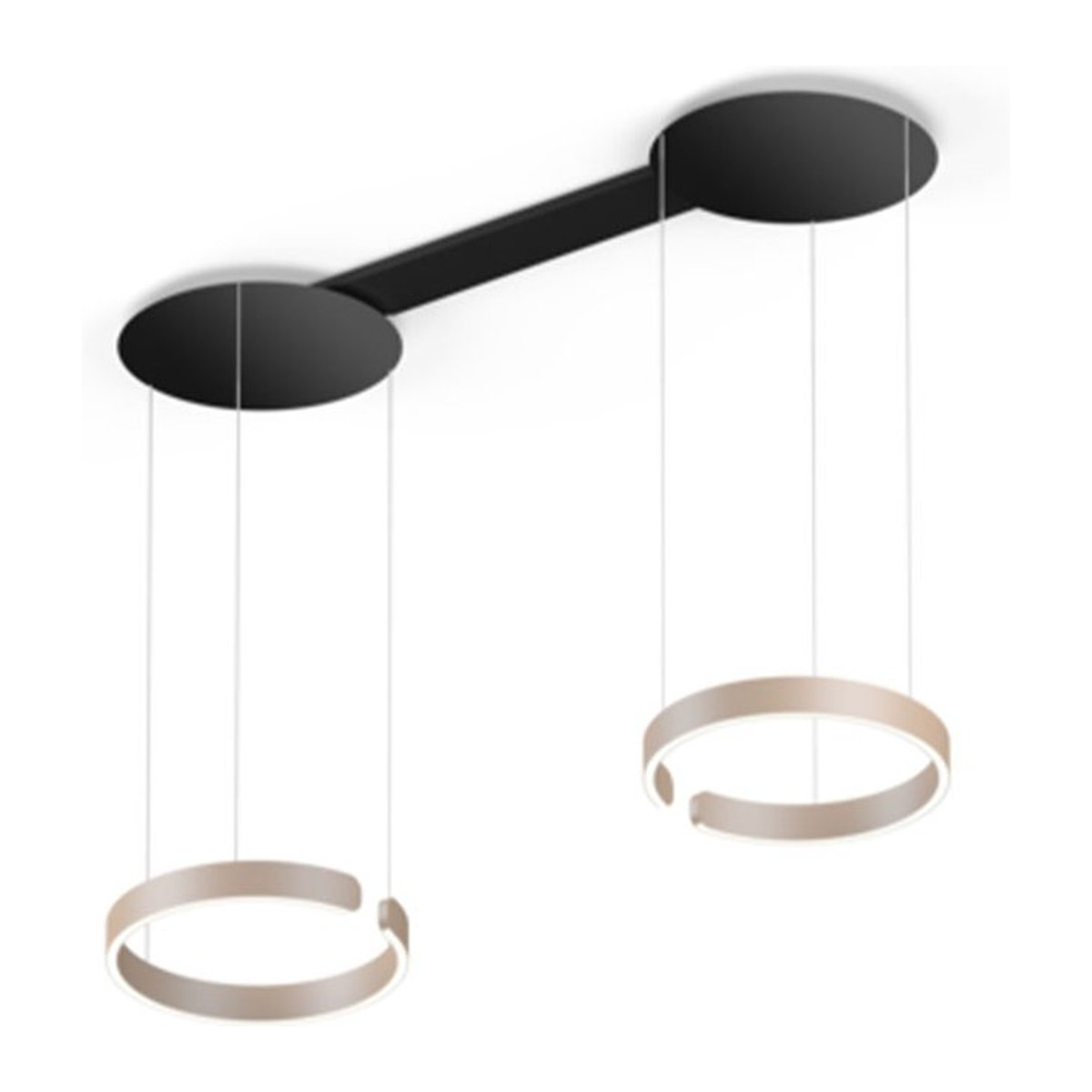 Occhio Mito sospeso due LED-Pendelleuchte in Schwarz matt und Gold matt mit Occhio air Modul und x-tra warm LED (2200K - 3500K) für deine Tischbeleuchtung - Bild 1