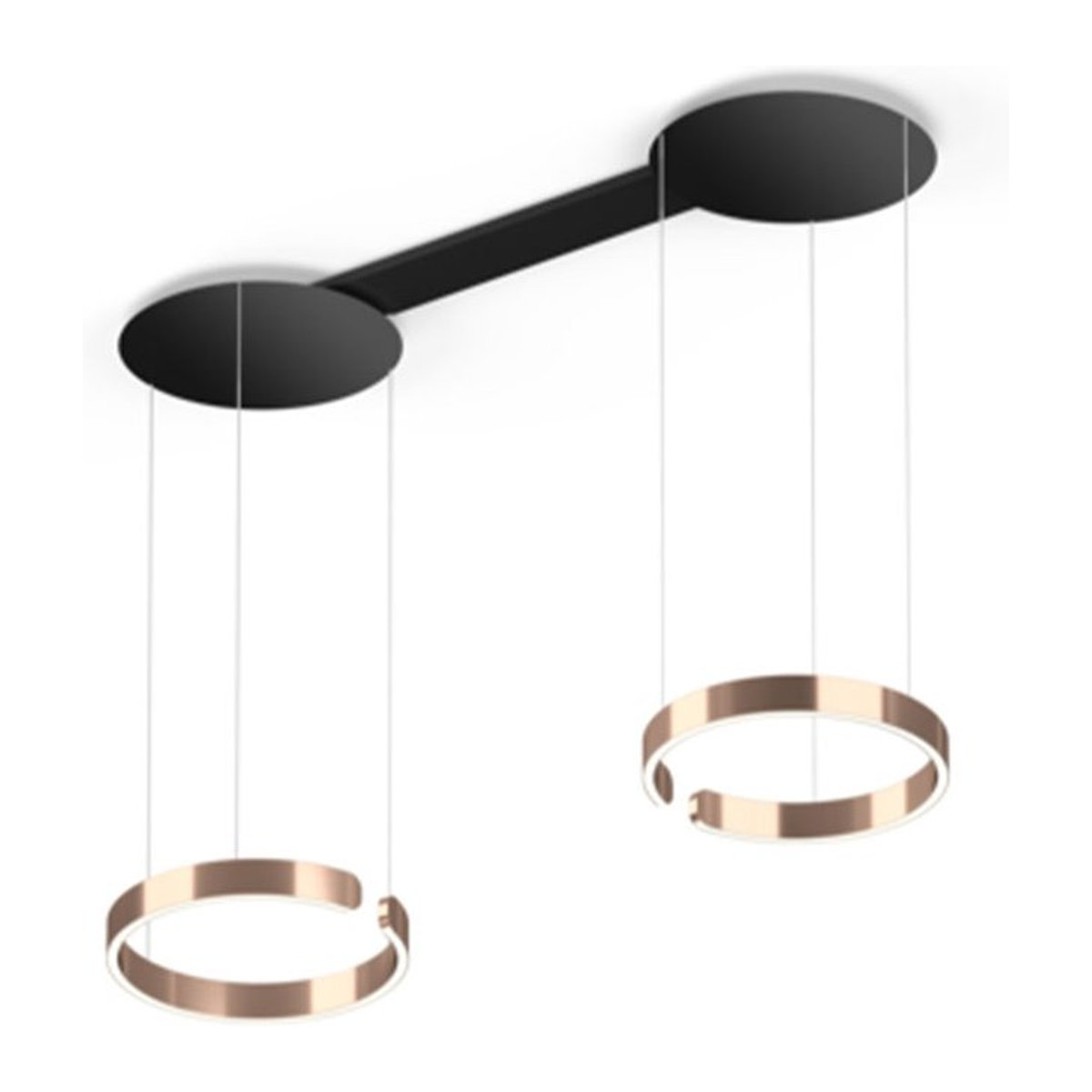 Occhio Mito sospeso due LED-Pendelleuchte in Schwarz matt und Rose Gold mit variabel einstellbarer Höhe von 50-200 cm für deine Tischbeleuchtung - Bild 1