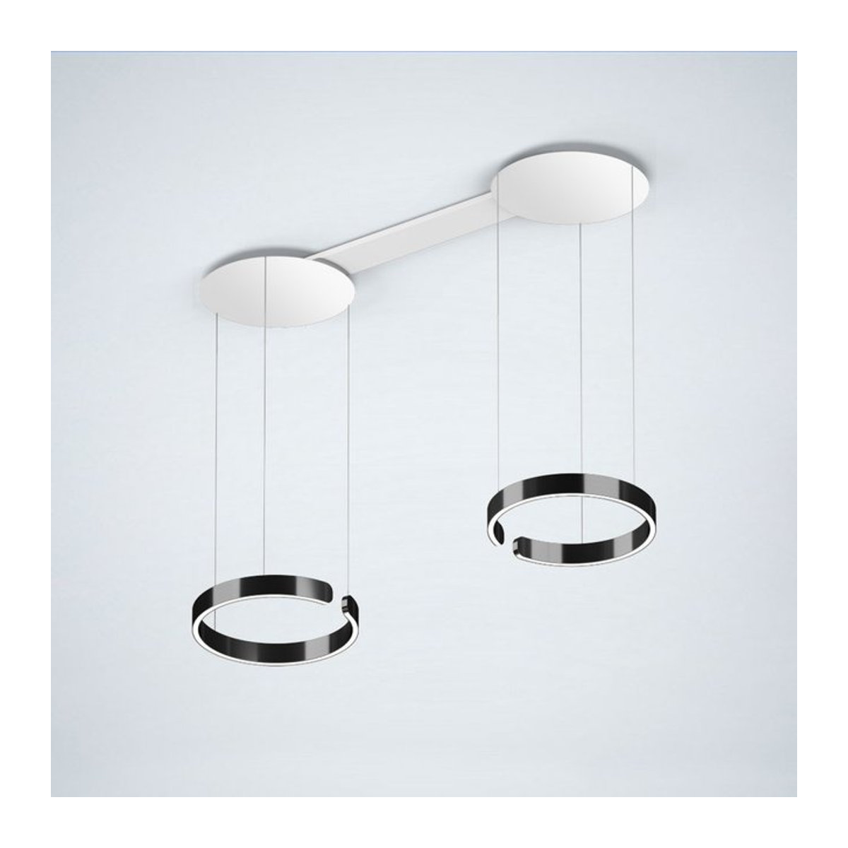 Occhio Mito sospeso due LED-Pendelleuchte in Weiß matt mit Black Phantom Ausführung und Occhio air Modul für deine Tischbeleuchtung - Bild 1