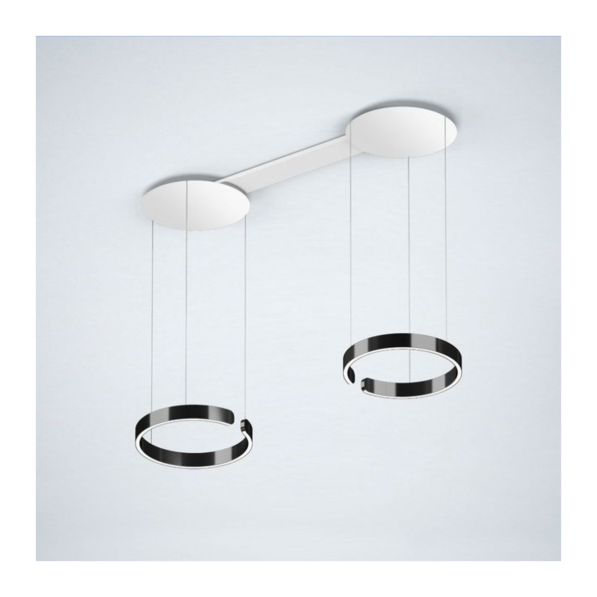 Occhio Mito sospeso due LED-Pendelleuchte in Weiß matt mit Black Phantom Ausführung, variabel 50-200 cm, für deine Tischbeleuchtung mit Occhio air Modul - Bild 1