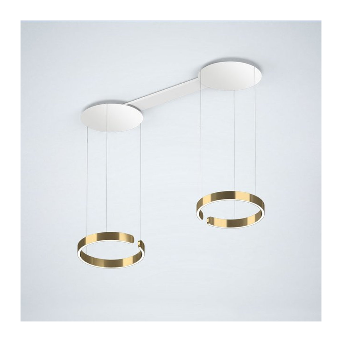 Occhio Mito sospeso due LED-Pendelleuchte in Weiß matt mit Bronze-Ausführung und Occhio air Modul für deine Tischbeleuchtung - Bild 1