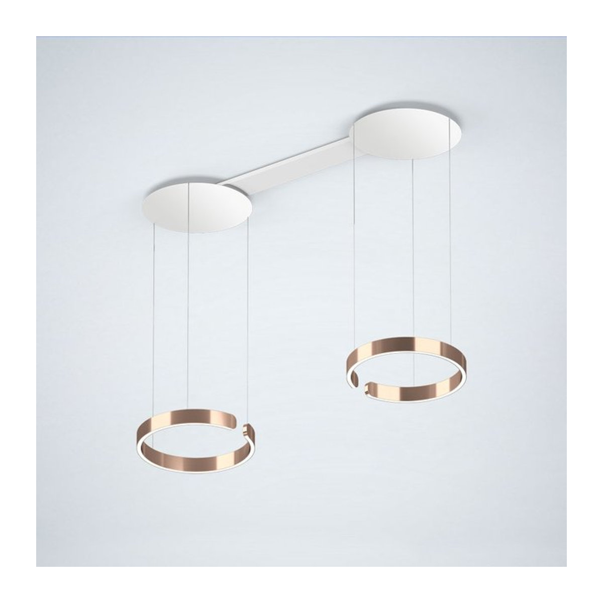 Occhio Mito sospeso due LED-Pendelleuchte in Weiß matt und Rose Gold mit Occhio air Modul und x-tra warm LED (2200K - 3500K) für deine Tischbeleuchtung - Bild 1