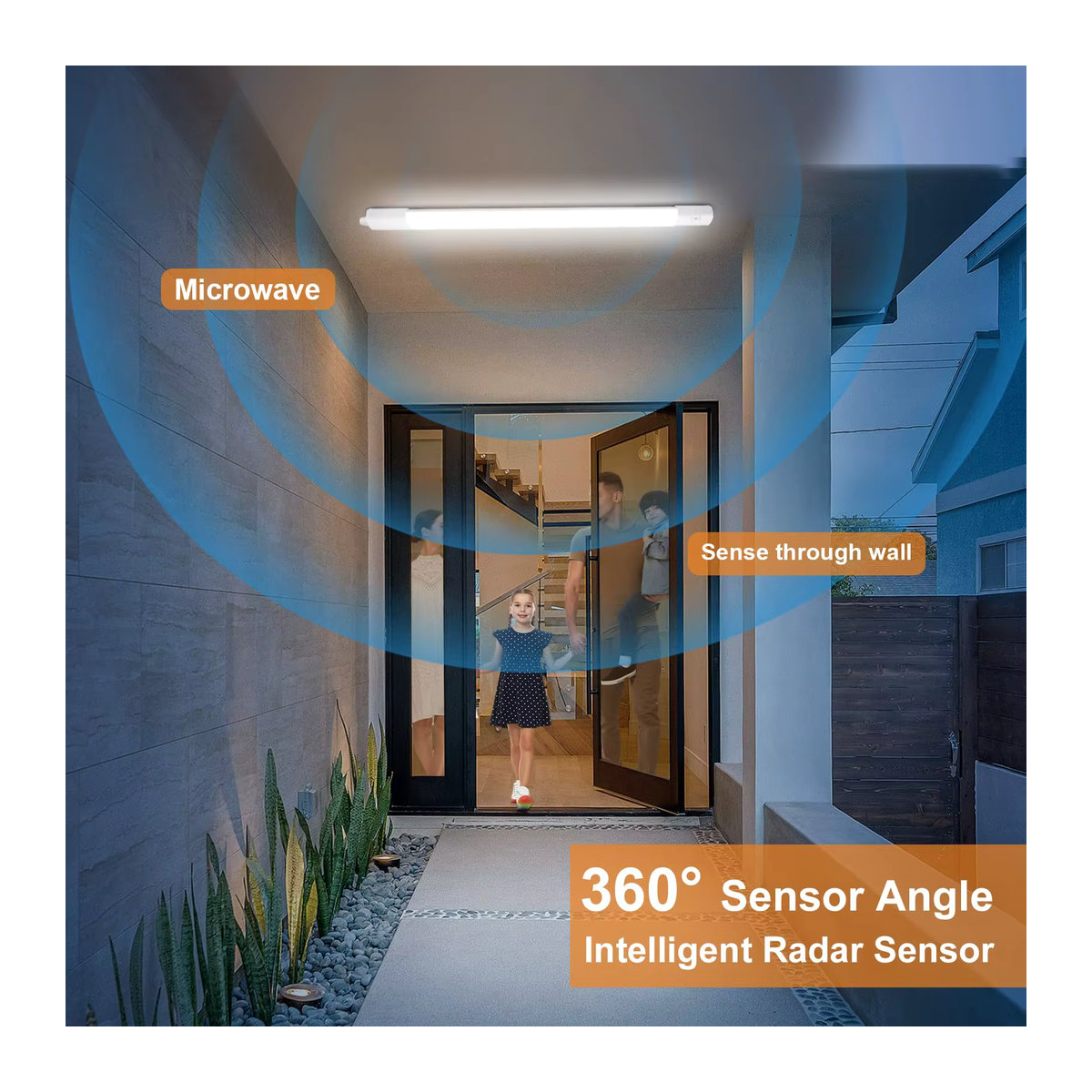 Oeegoo LED Deckenleuchte mit Bewegungsmelder, IP66 wasserdichte LED-Röhre in Weiß, neutralweißes Licht 4000 K, minimalistisches Design - Bild 2
