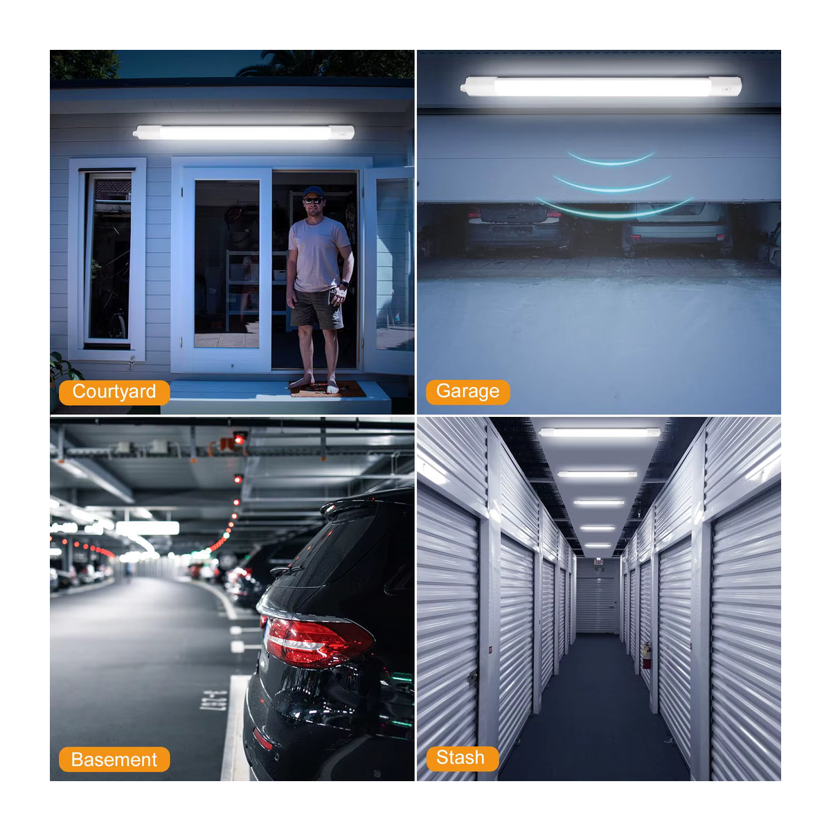 Oeegoo LED Deckenleuchte mit Bewegungsmelder, IP66 wasserdichte LED-Röhre in Weiß, neutralweißes Licht 4000 K, minimalistisches Design - Bild 4