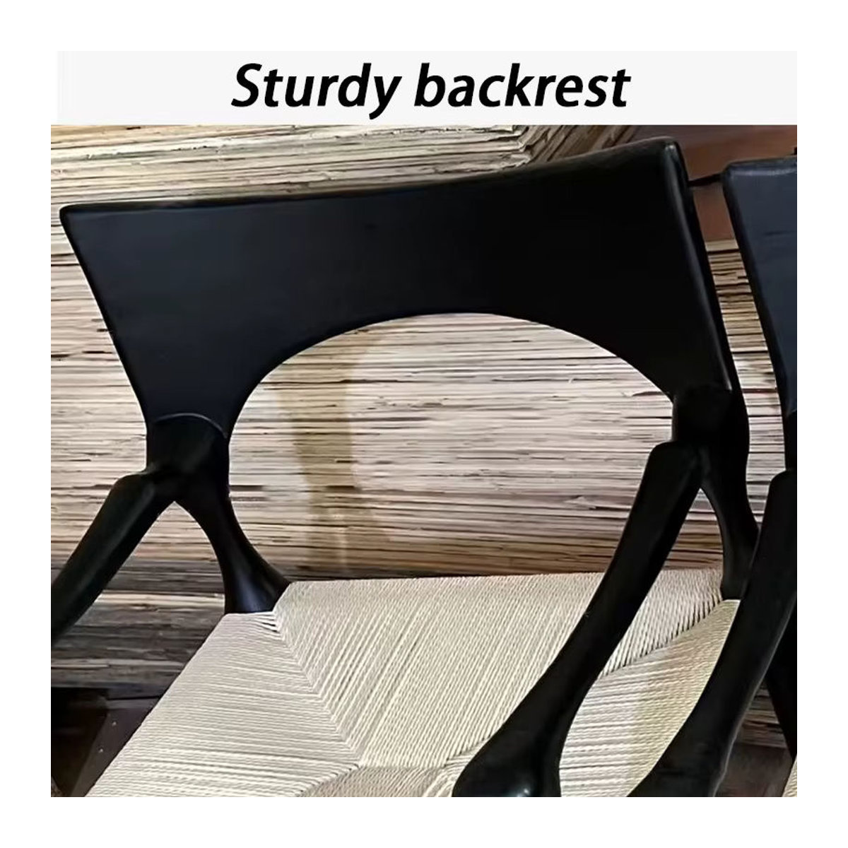 Oein Holzstuhl im modernen skandinavischen Retro-Design mit Stoffbezug in Schwarz/Weiß - Bild 2