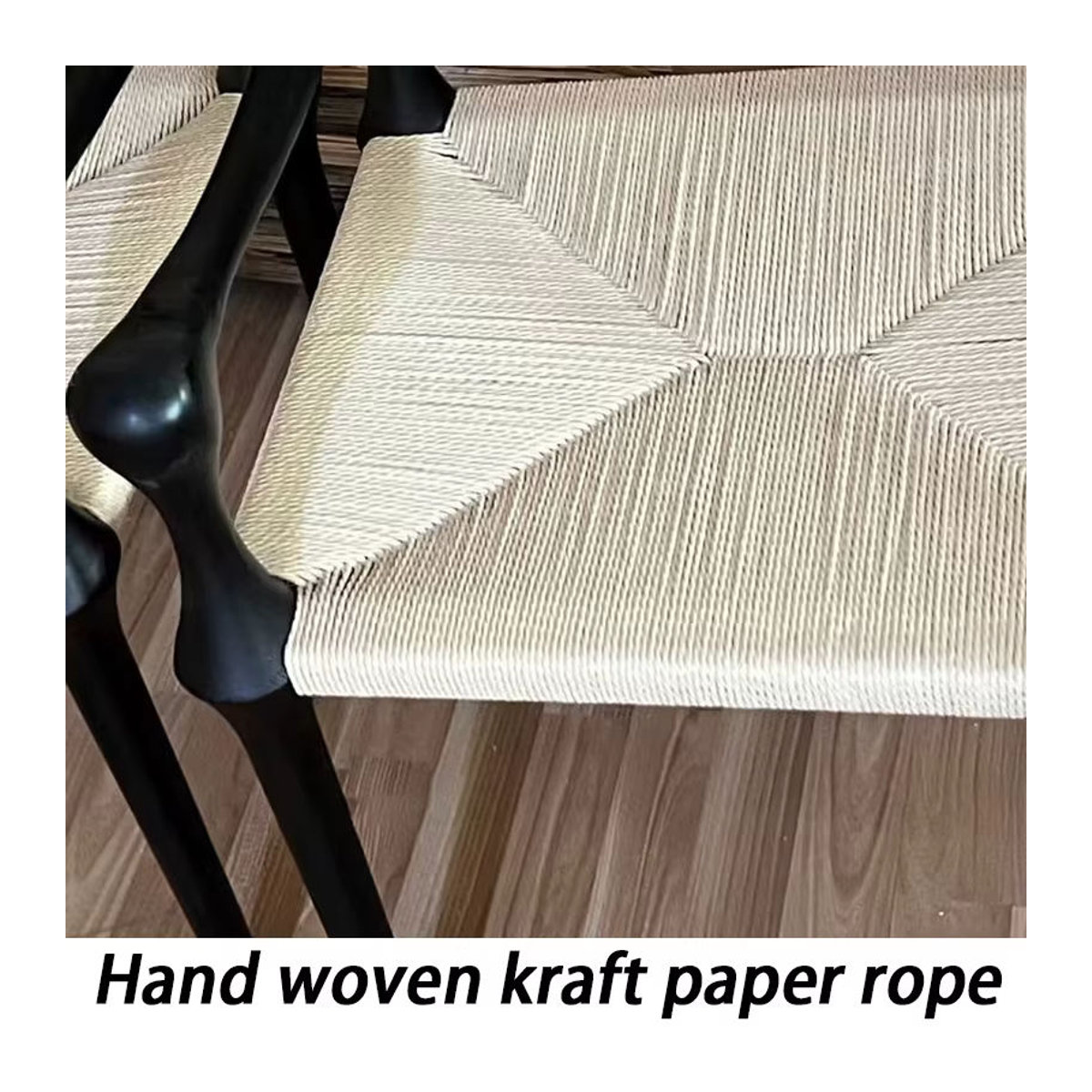 Oein Holzstuhl im modernen skandinavischen Retro-Design mit Stoffbezug in Schwarz/Weiß - Bild 3