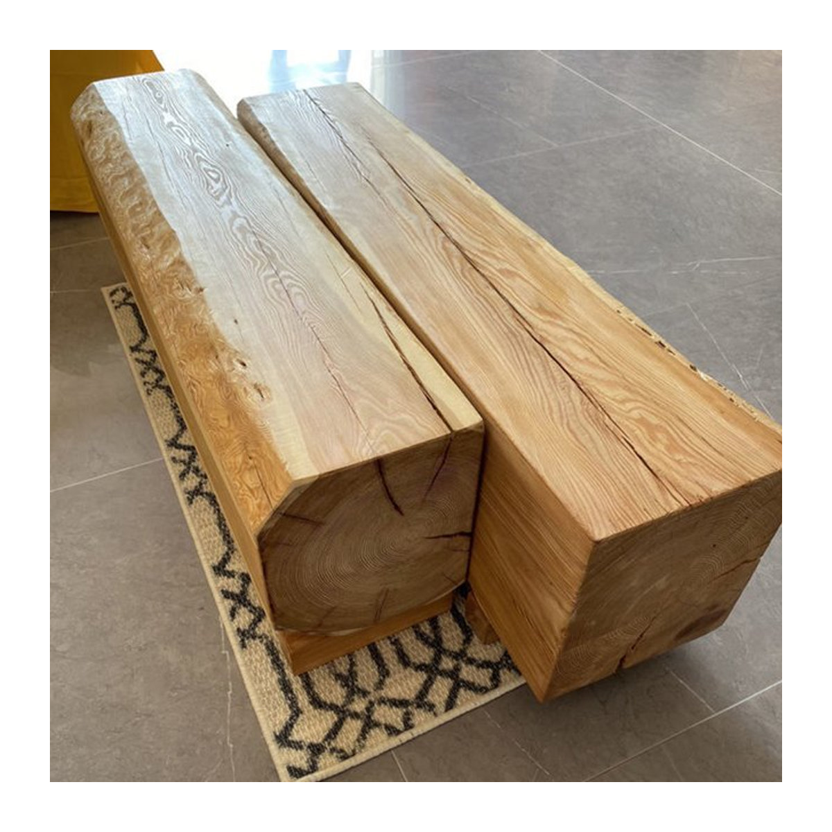 OEMG Couchtisch aus Massivholz im skandinavischen Design, rechteckig, Braun/Natur - Bild 1