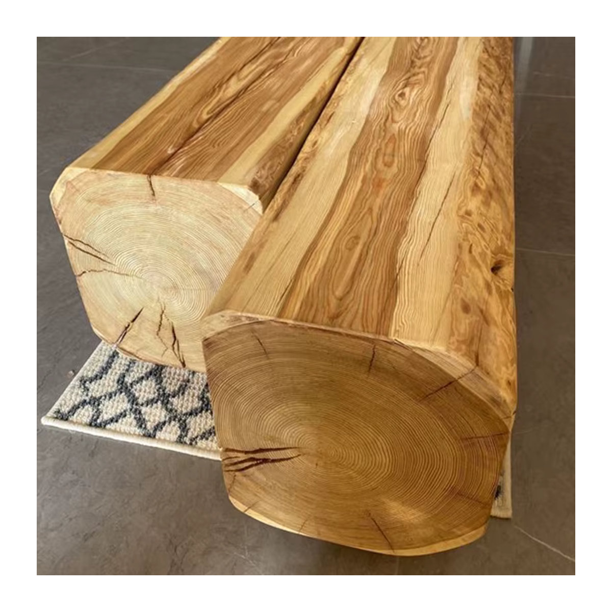 OEMG Couchtisch aus Massivholz im skandinavischen Design, rechteckig, Braun/Natur - Bild 2