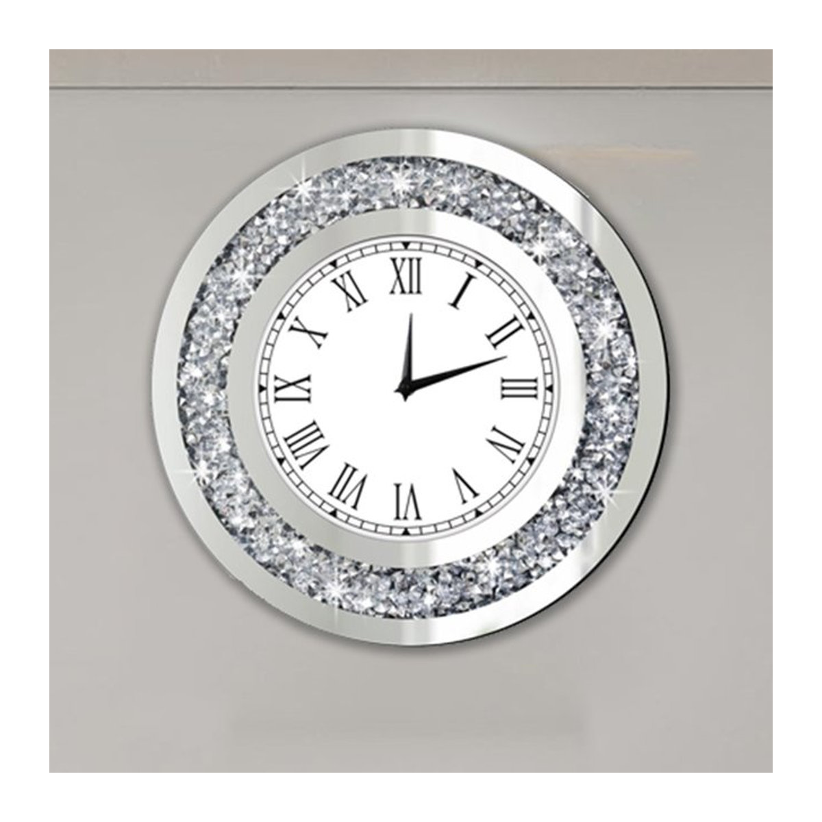 OEMG Minimalistische Wanduhr aus Metall in Silber, Rundes Analog-Design mit geräuschlosem Mechanismus - Bild 1