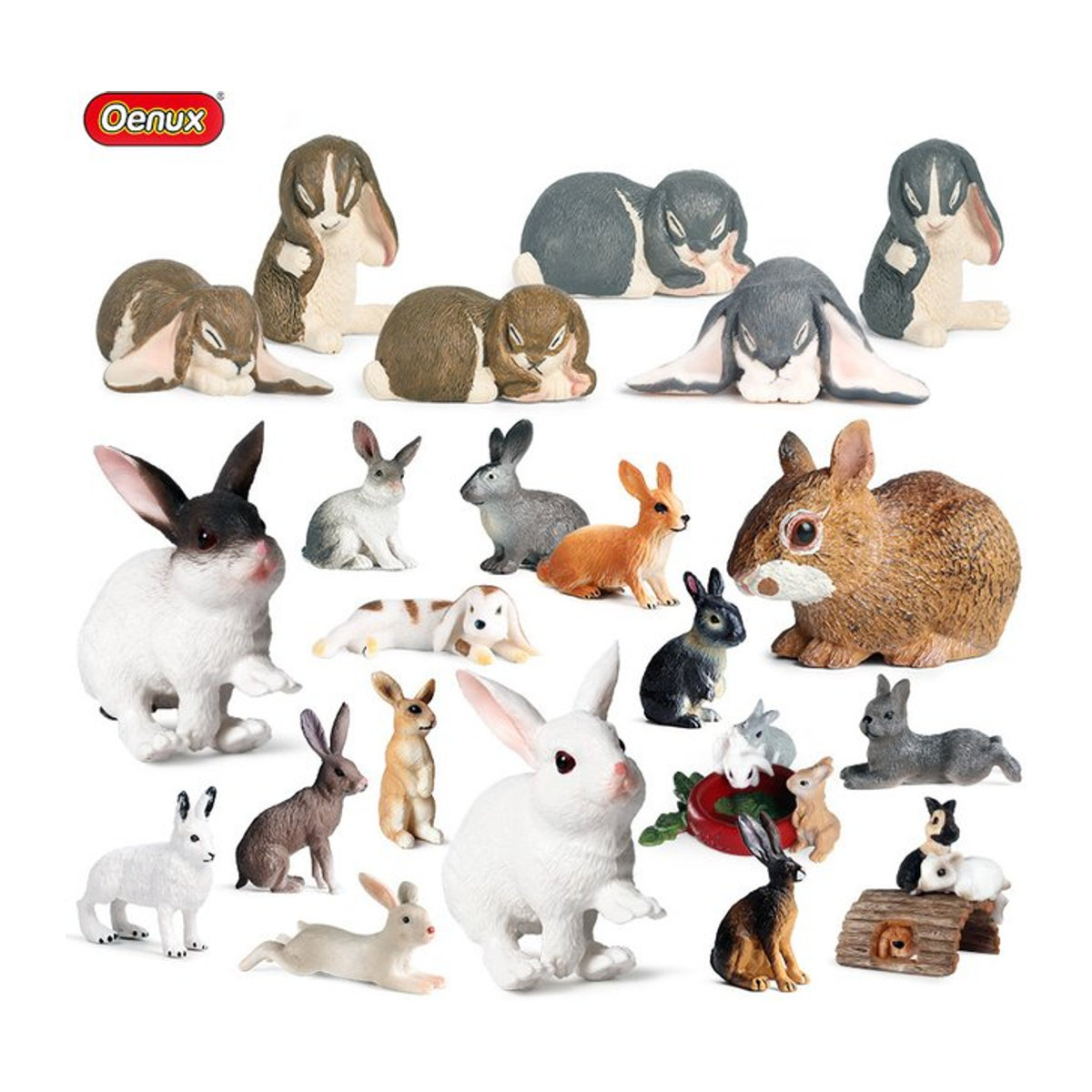 Oenux Lovely Farm Hase Actionfigur als mehrfarbige PVC-Dekoration und Kinderspielzeug - Bild 1