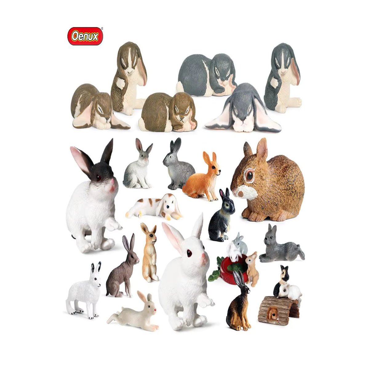 Oenux Lovely Farm Hase Actionfigur als mehrfarbige PVC-Dekoration und Kinderspielzeug - Bild 2