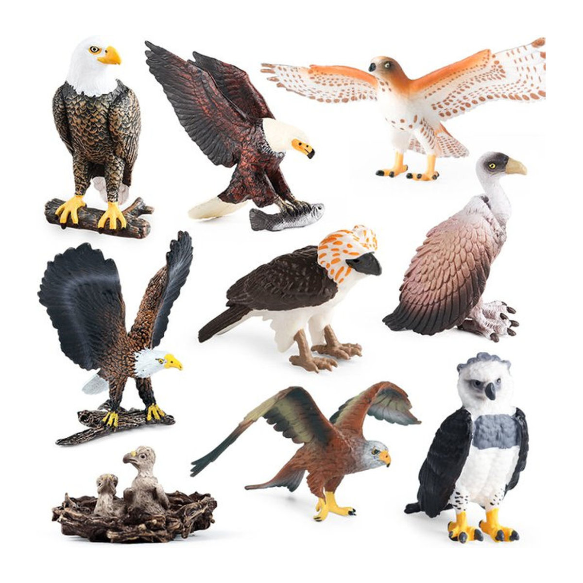 Oenux Tierfiguren Adler und Kondor aus Kunststoff, mehrfarbige Miniatur-Tierfiguren für Garten Dekoration und Kinder als Spielzeug - Bild 1