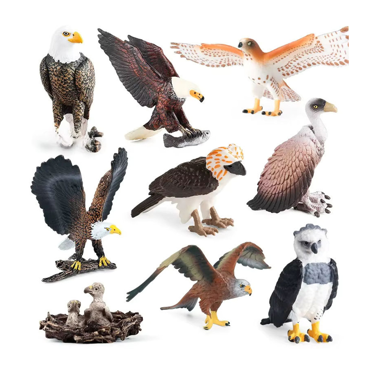 Oenux Tierfiguren Adler und Kondor aus Kunststoff, mehrfarbige Miniatur-Tierfiguren für Garten Dekoration und Kinder als Spielzeug - Bild 4