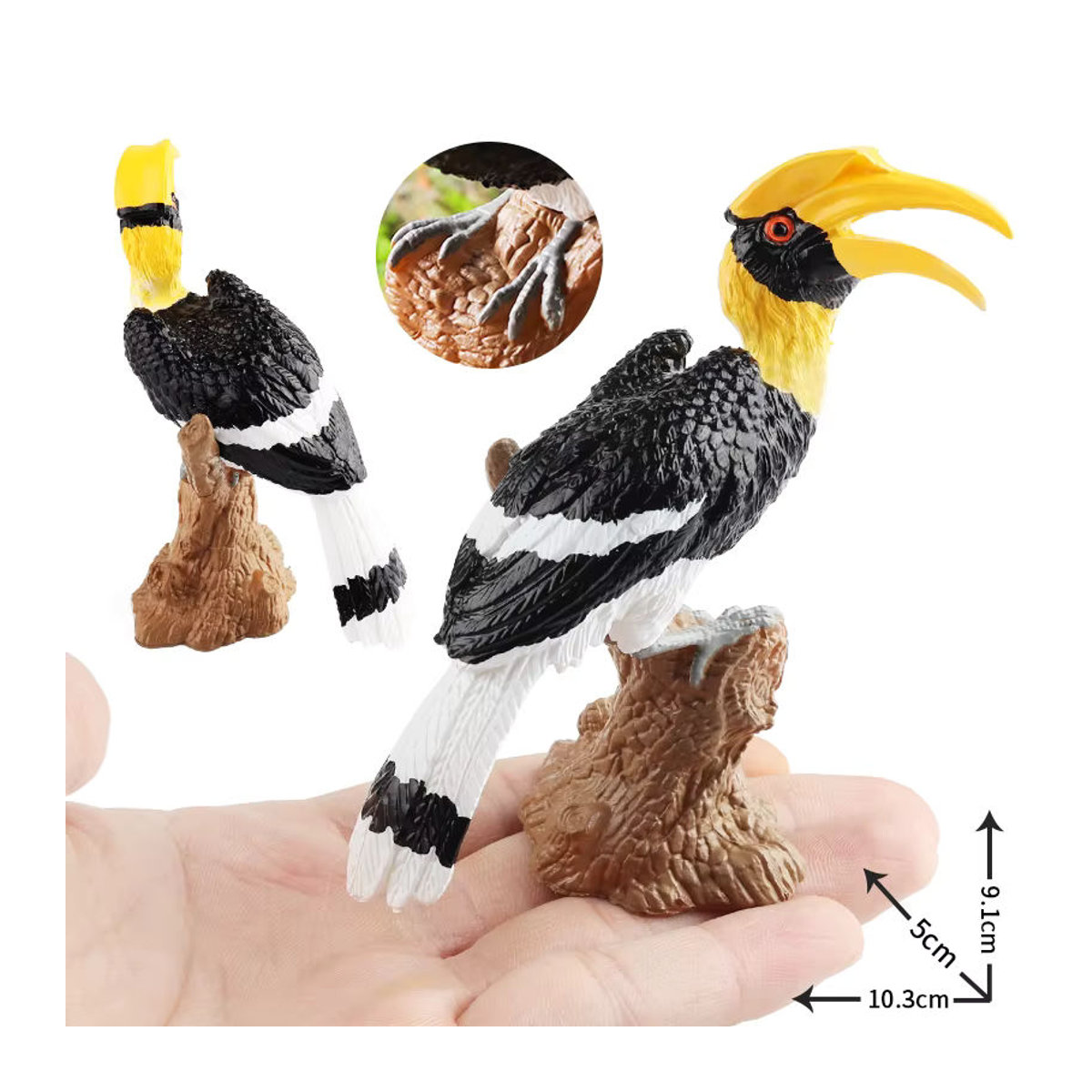 Oenux Vogel Figuren Schneeeule und Tukan als dekorative Tierfiguren aus Kunststoff für Kinder und Sammler, mehrfarbig - Bild 2