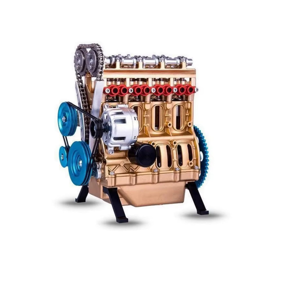 Oeny Moderne Motor Modell Figur Silber aus Kunststoff als Dekorative Desktop Skulptur - Bild 2