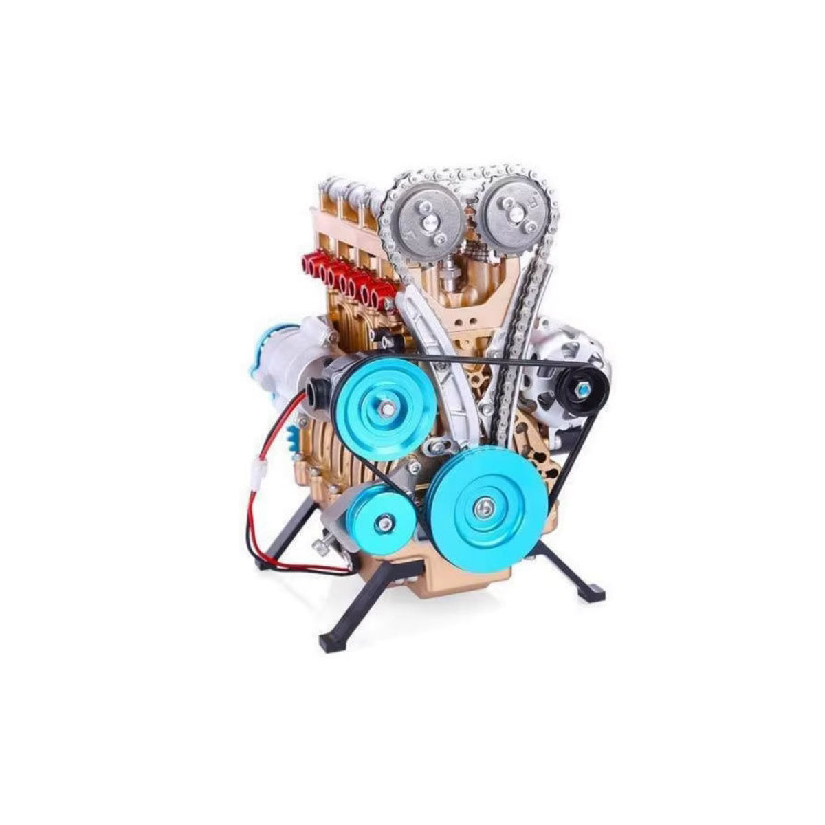 Oeny Moderne Motor Modell Figur Silber aus Kunststoff als Dekorative Desktop Skulptur - Bild 4