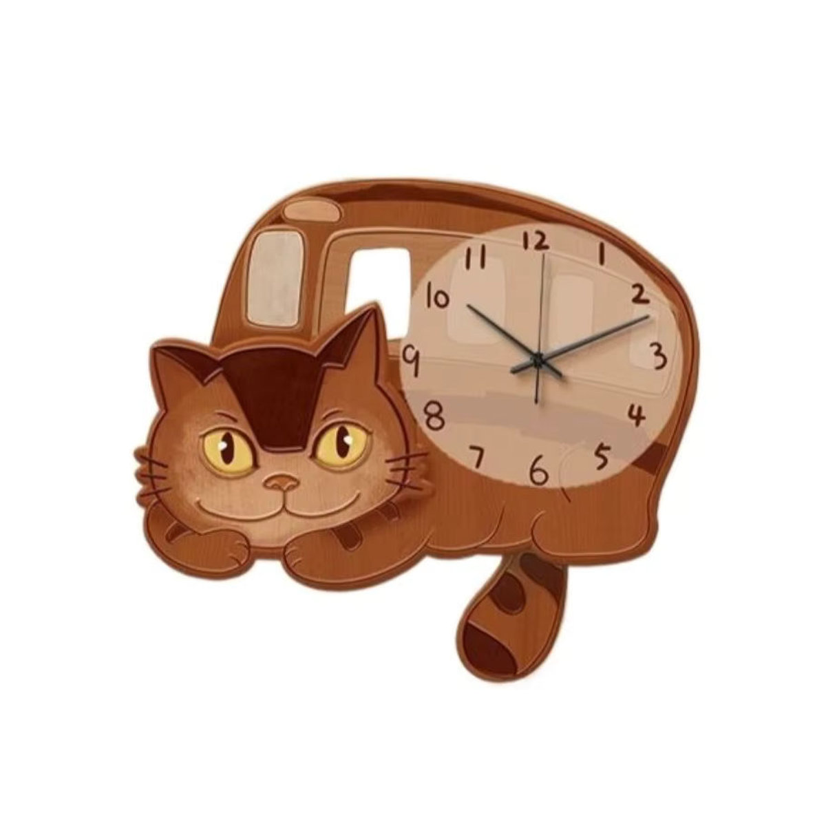 Oeny Moderne Wanduhr aus Holz mit Pendel und Geräuschlosem Mechanismus in Braun - Bild 5